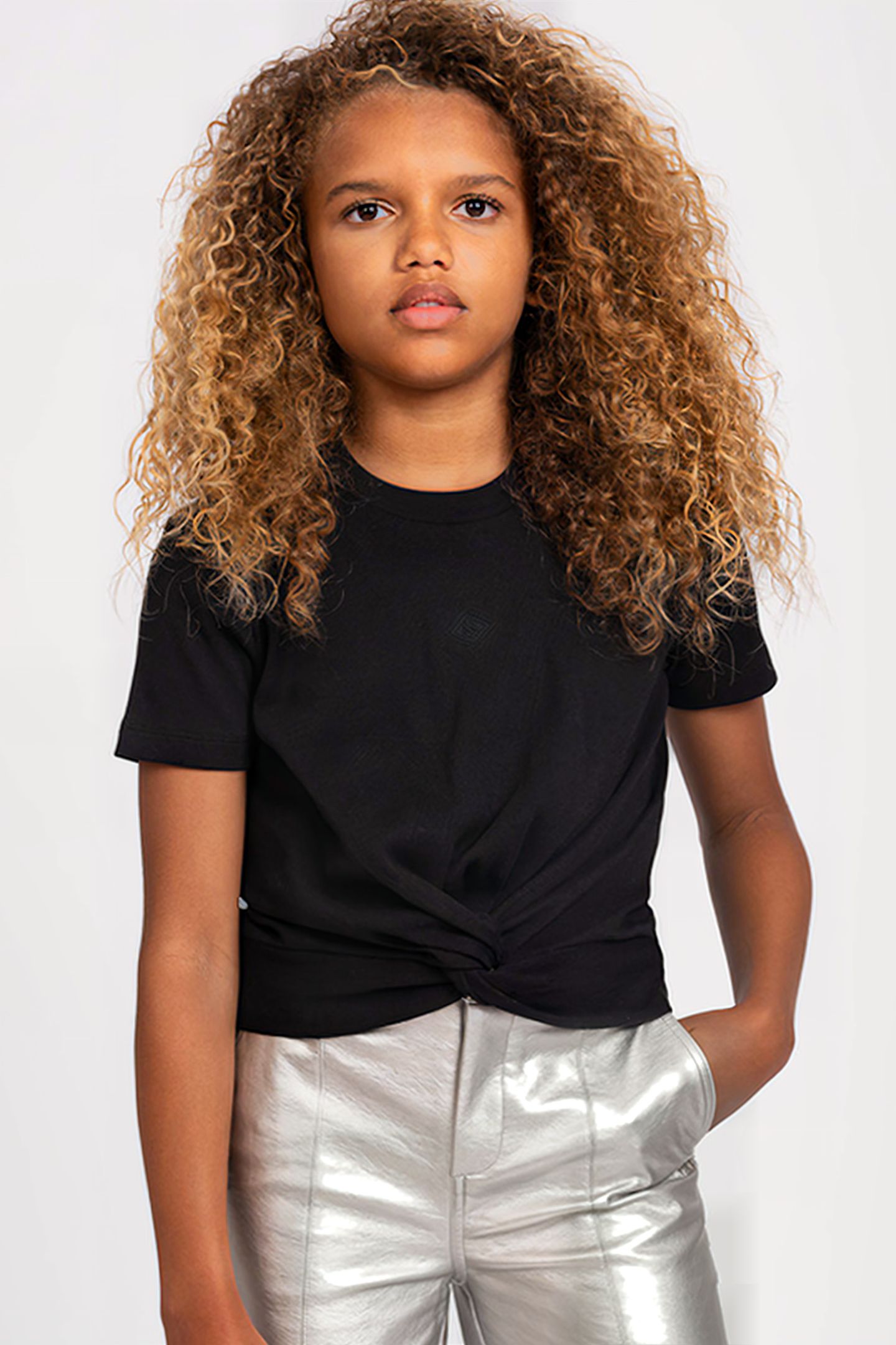 KNOT RIB T-SHIRT BLACK 1