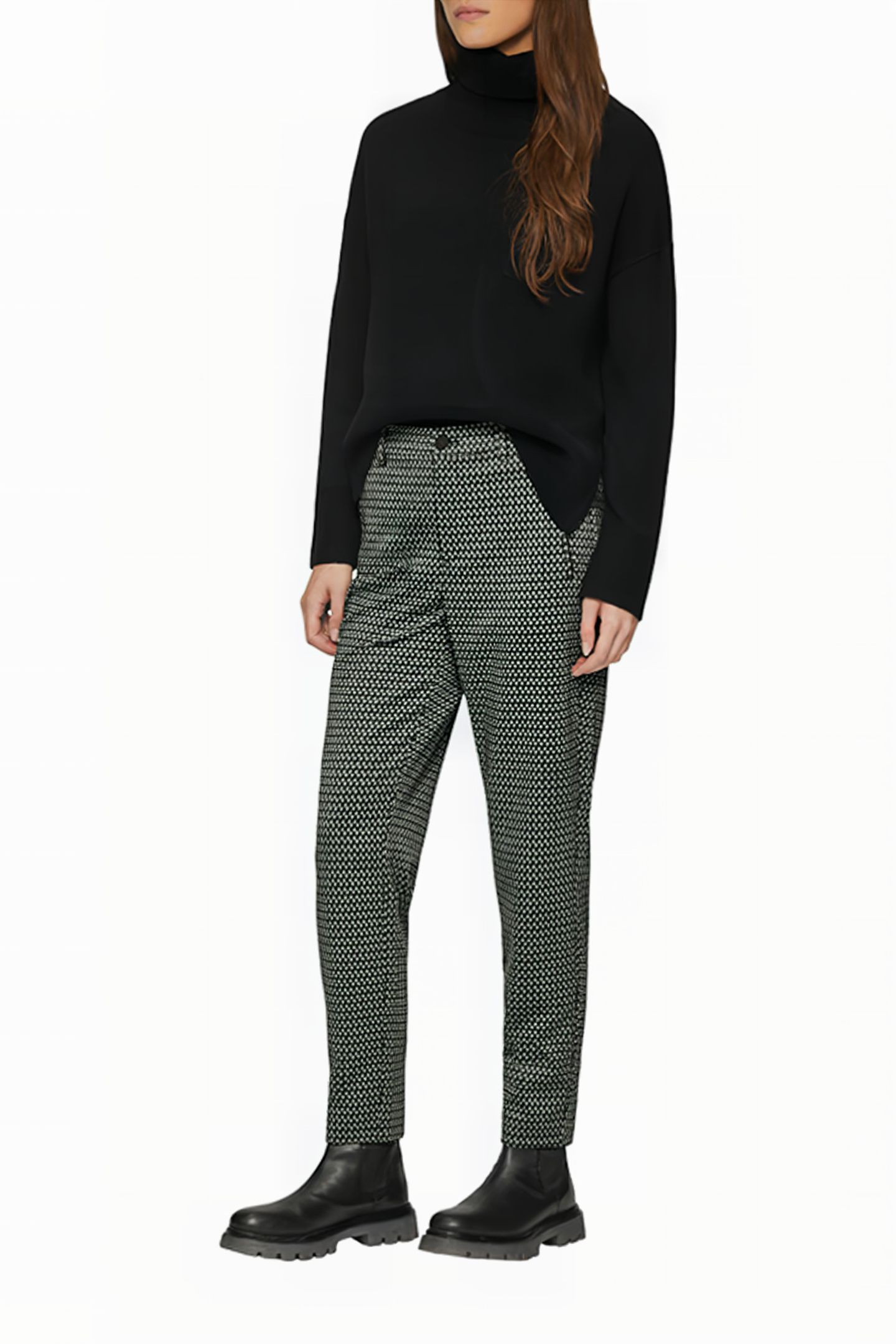 S.OLIVER PANTS GREY/BLACK 2