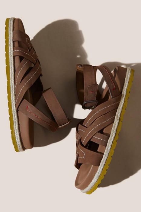 WEAVE FOOTBED SANDAL MID TAN 3