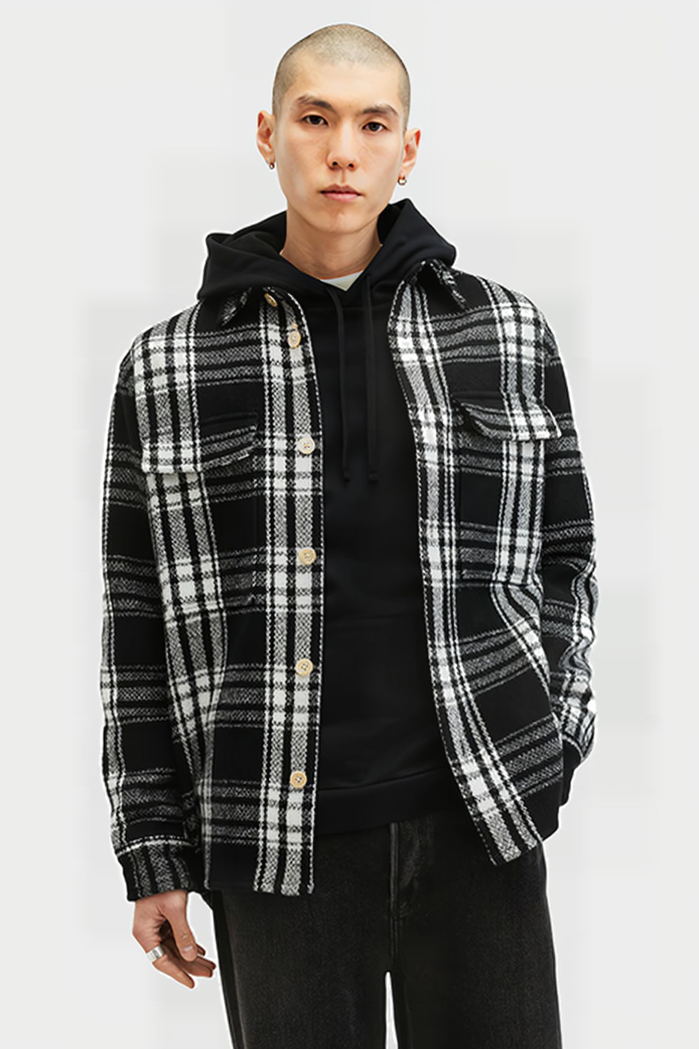 IMBER LS SHIRT BLACK/ECRU WHITE 1