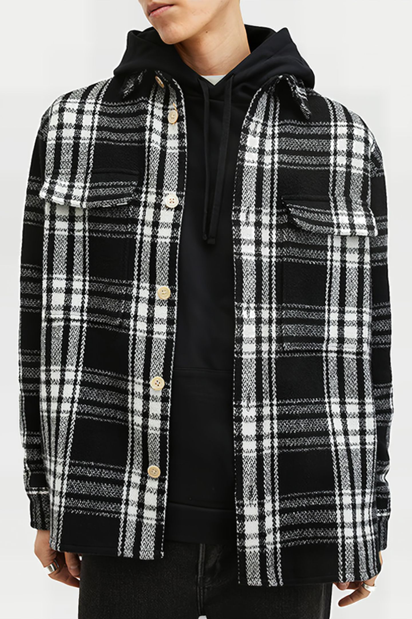 IMBER LS SHIRT BLACK/ECRU WHITE 6