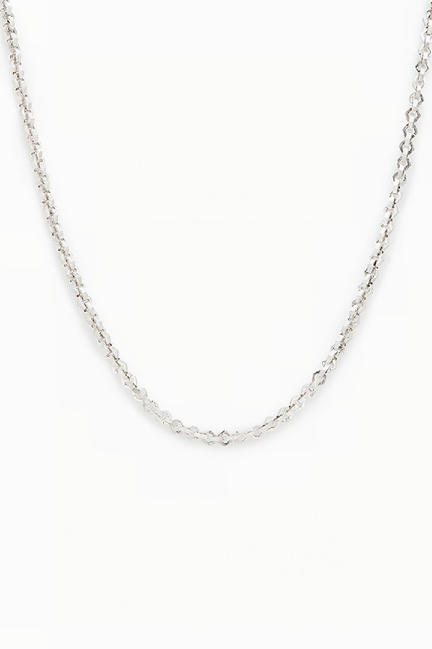 HEX CHAIN NECKLACE WARM SILVER 3