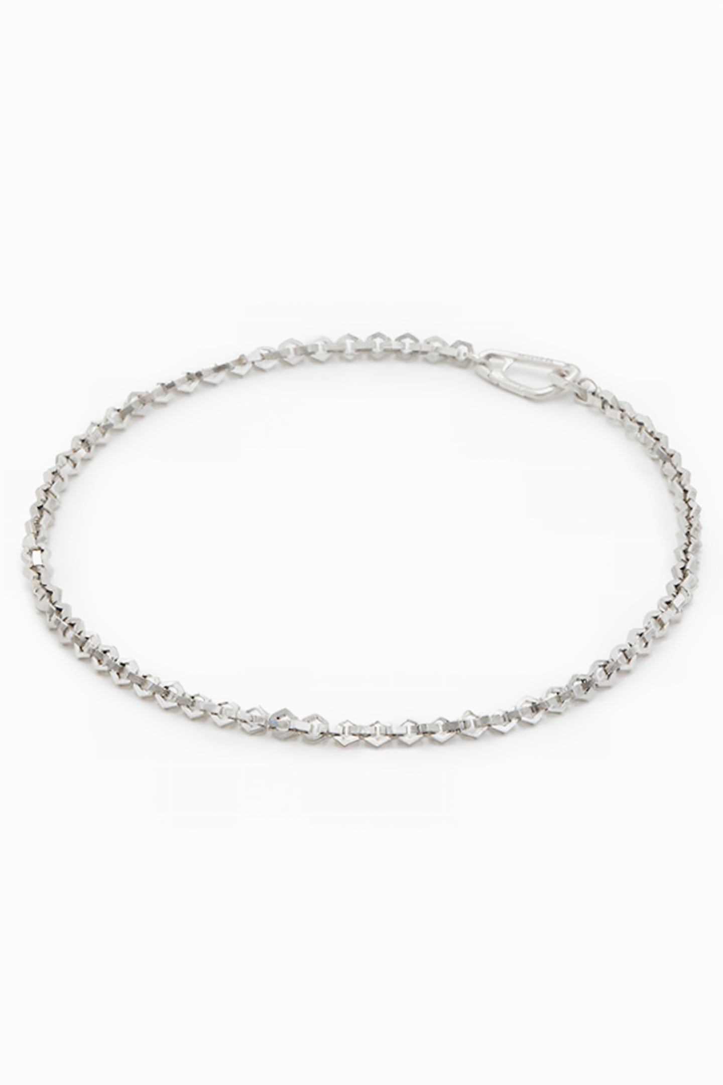 HEX CHAIN NECKLACE WARM SILVER 1