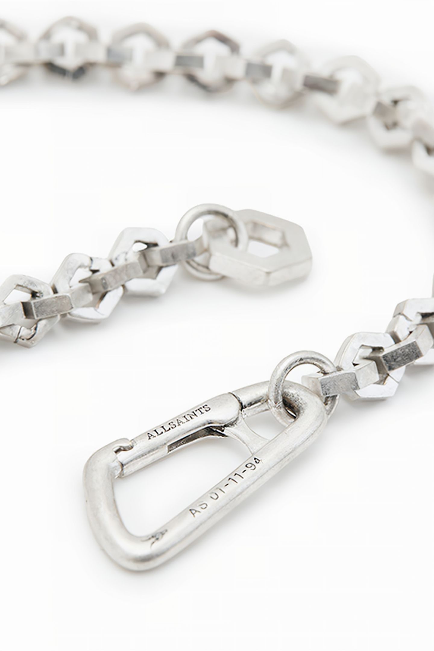 HEX CHAIN NECKLACE WARM SILVER 5