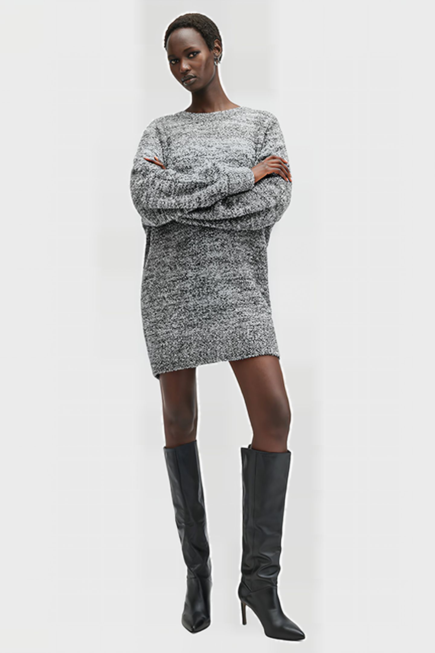 DAZZLE JUMPER DRESS GUNMETAL GREY 4