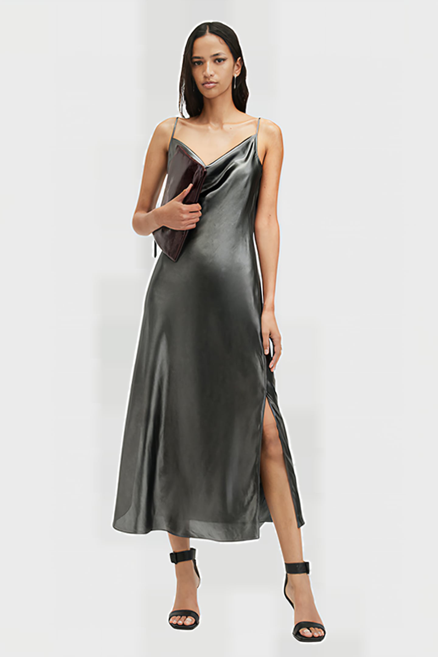 HADLEY DRESS METALLIC GREY 1