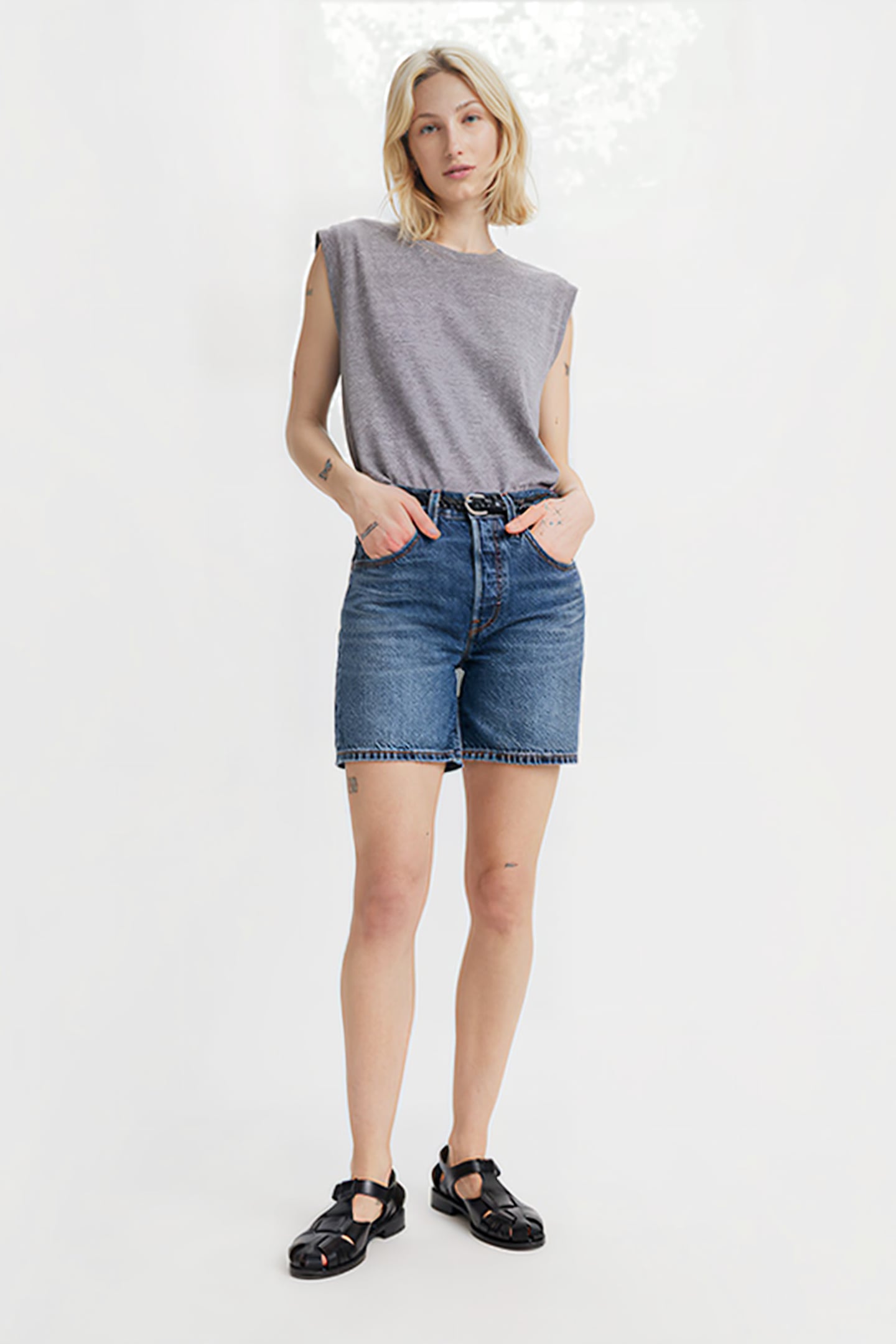 501 MID THIGH SHORT LW CROSSING CANVAS 5