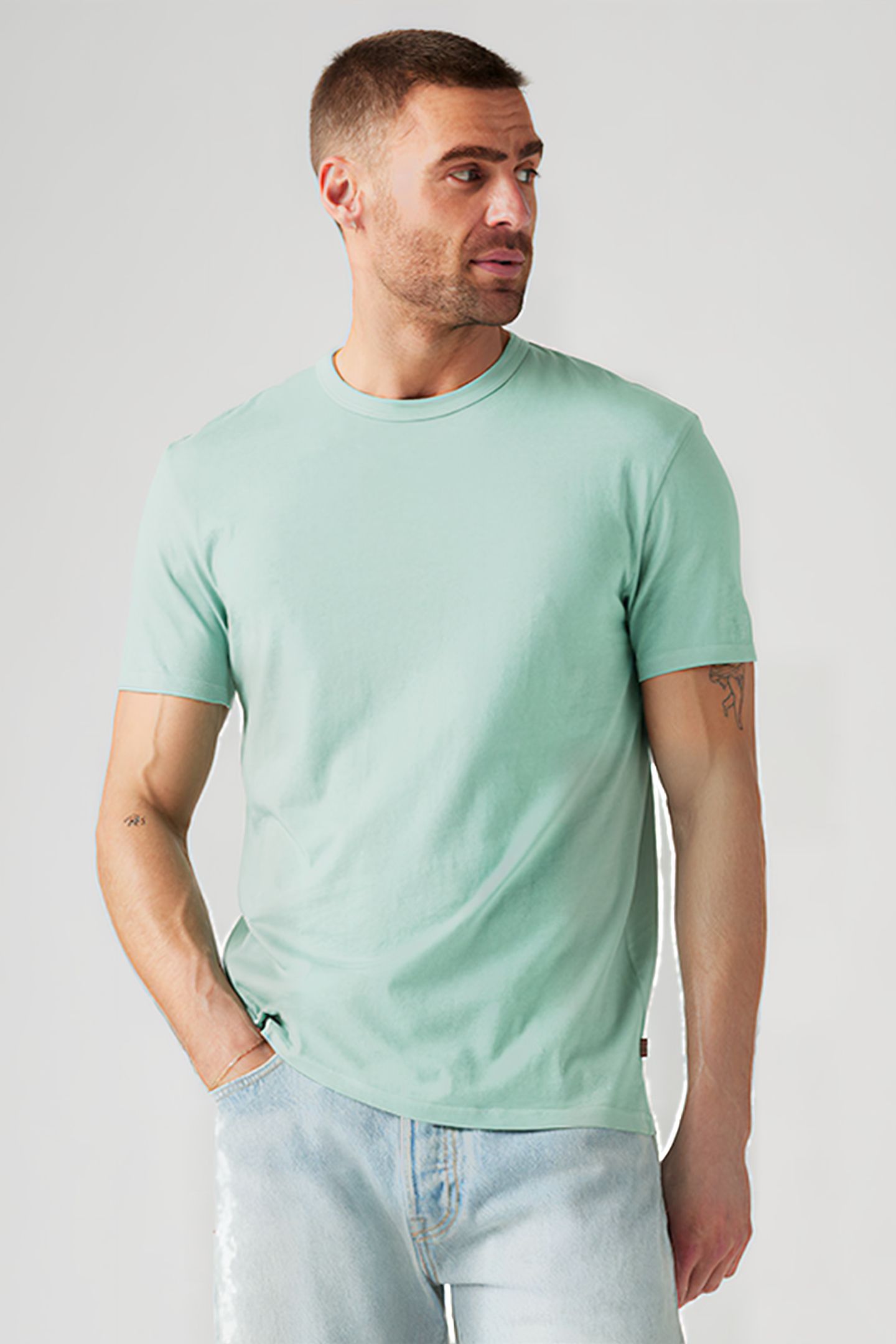 PREMIUM SLIM FIT TEE GARMENT DYE AQUIFER 4