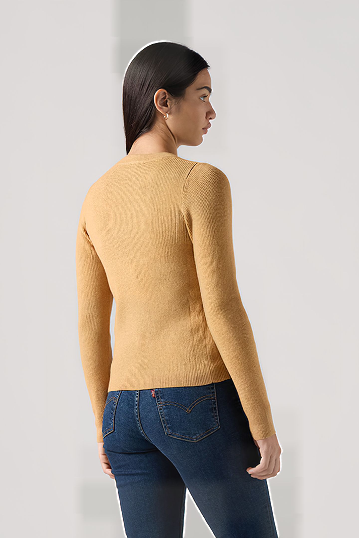 RIB CREW SWEATER TAN RIB 2