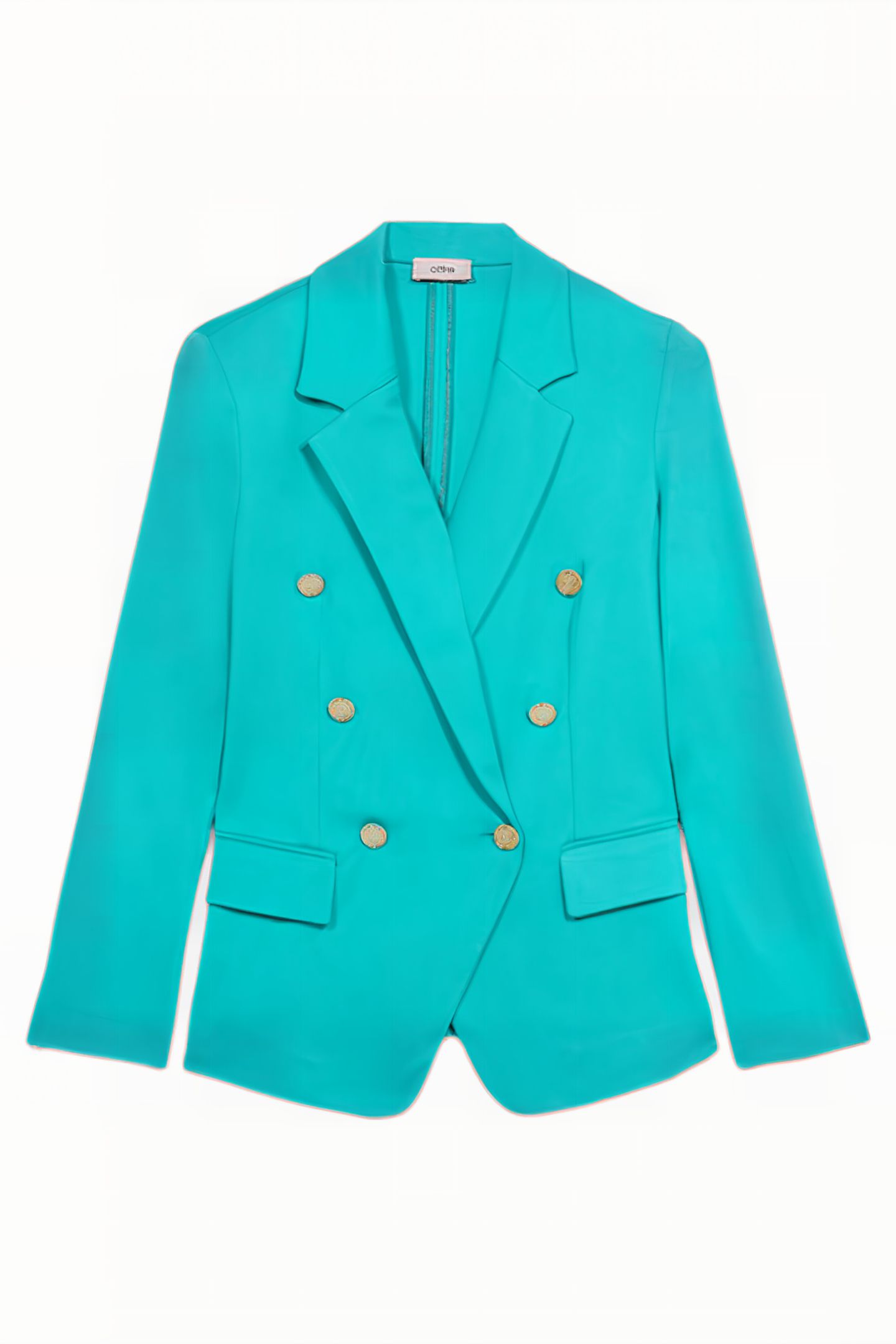 DOUBLE-BREASTED JERSEY BLAZER GREEN 4