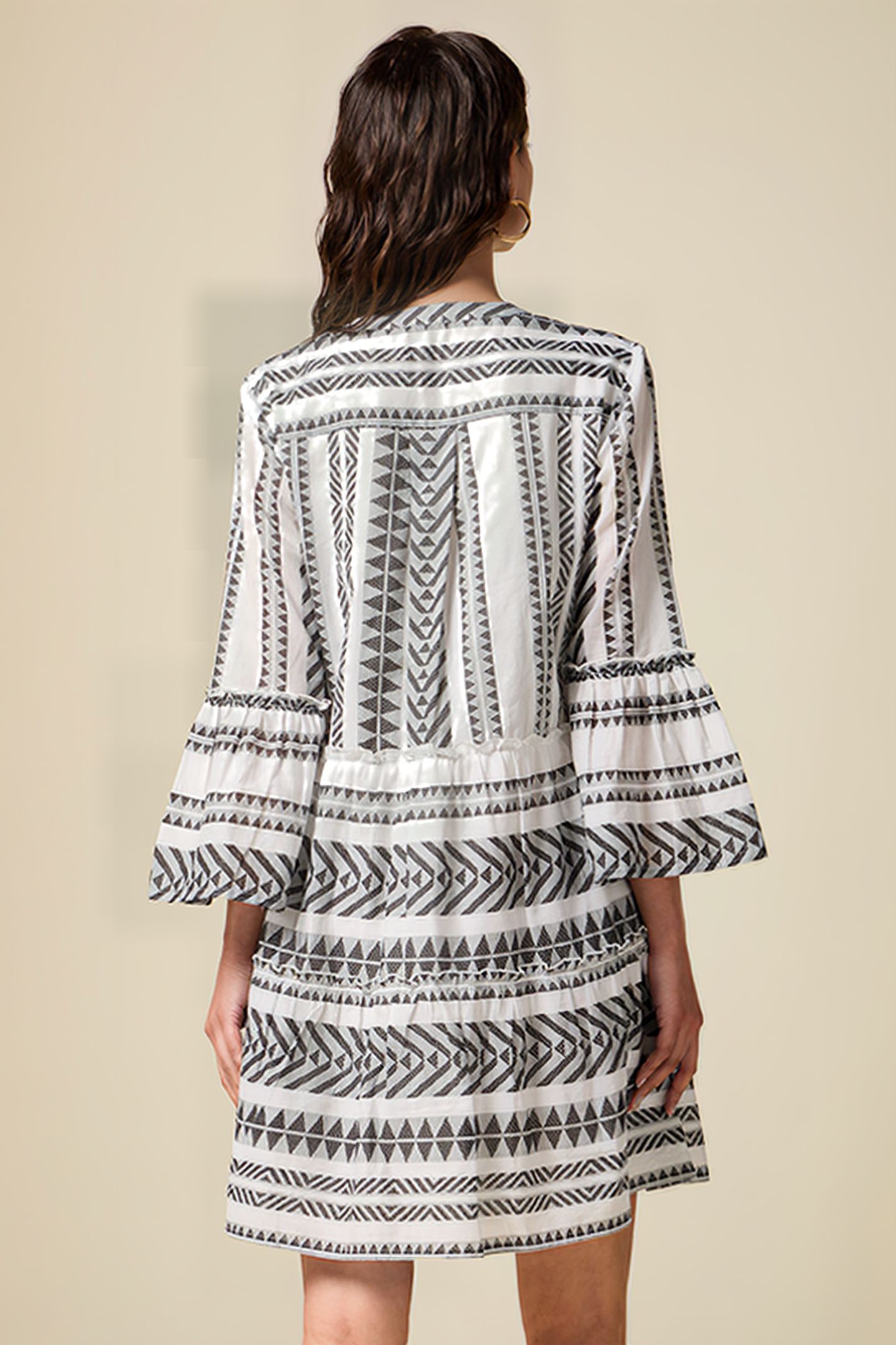 SHORT FLARED COTTON DRESS WHITE 2