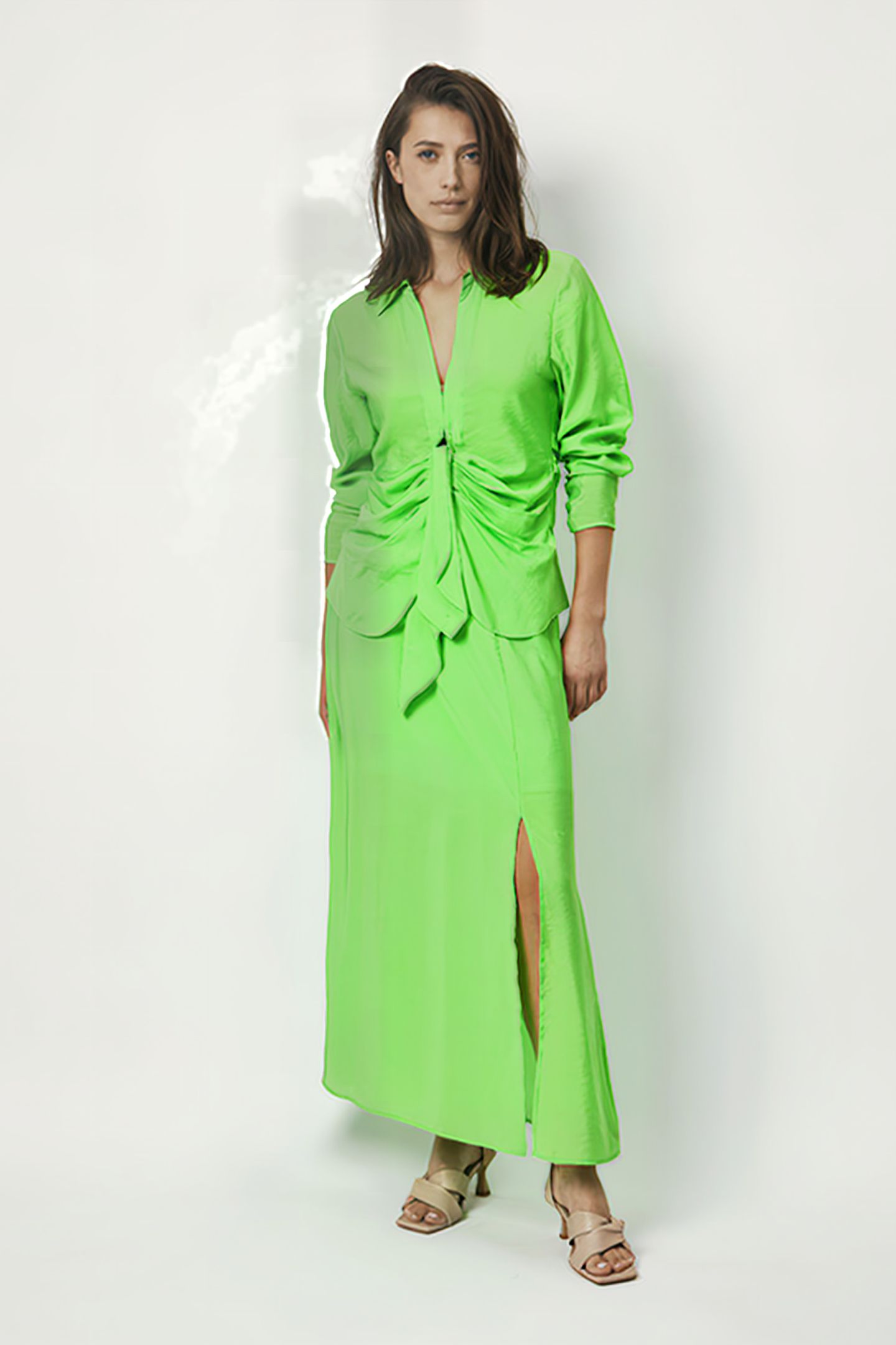 REVERIE LONG SKIRT GREEN FLARE 7