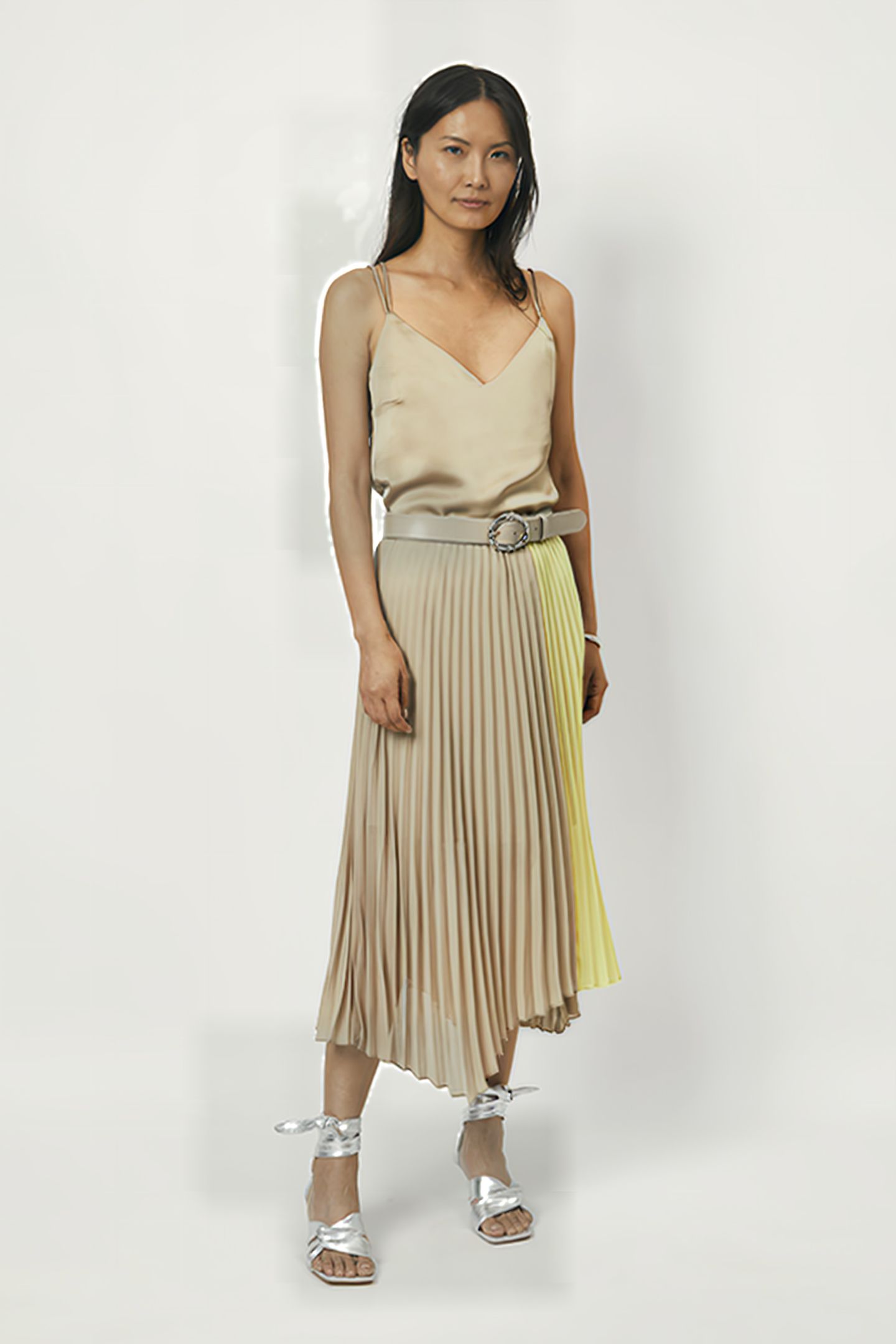 FARAWAY COLOURBLOCK SKIRT DRY SAND 4