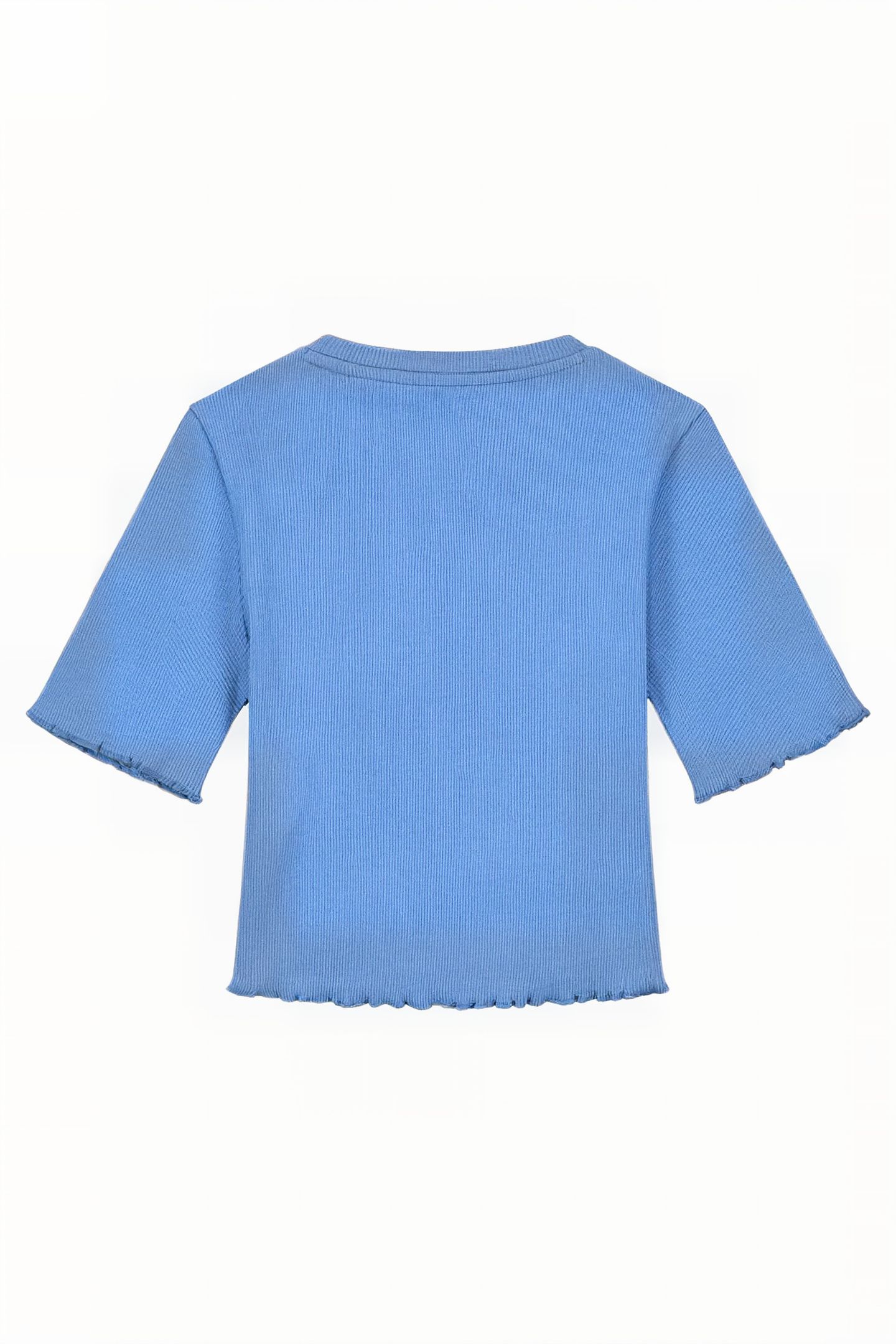 LETTUCE RIB SHIRT MEDIUM BLUE 2