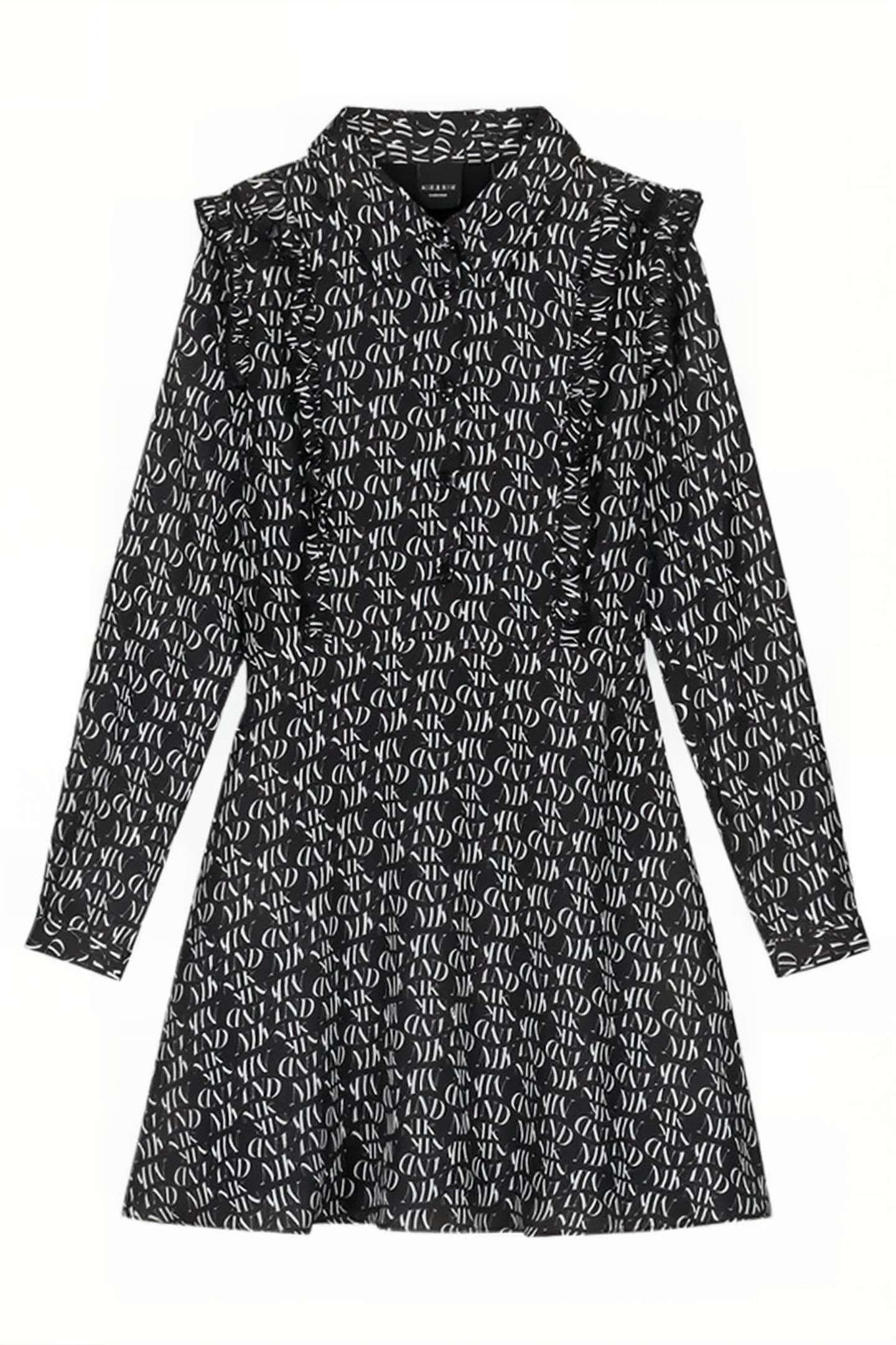 CHARLEY DRESS BLACK/ WHITE TEXT 1