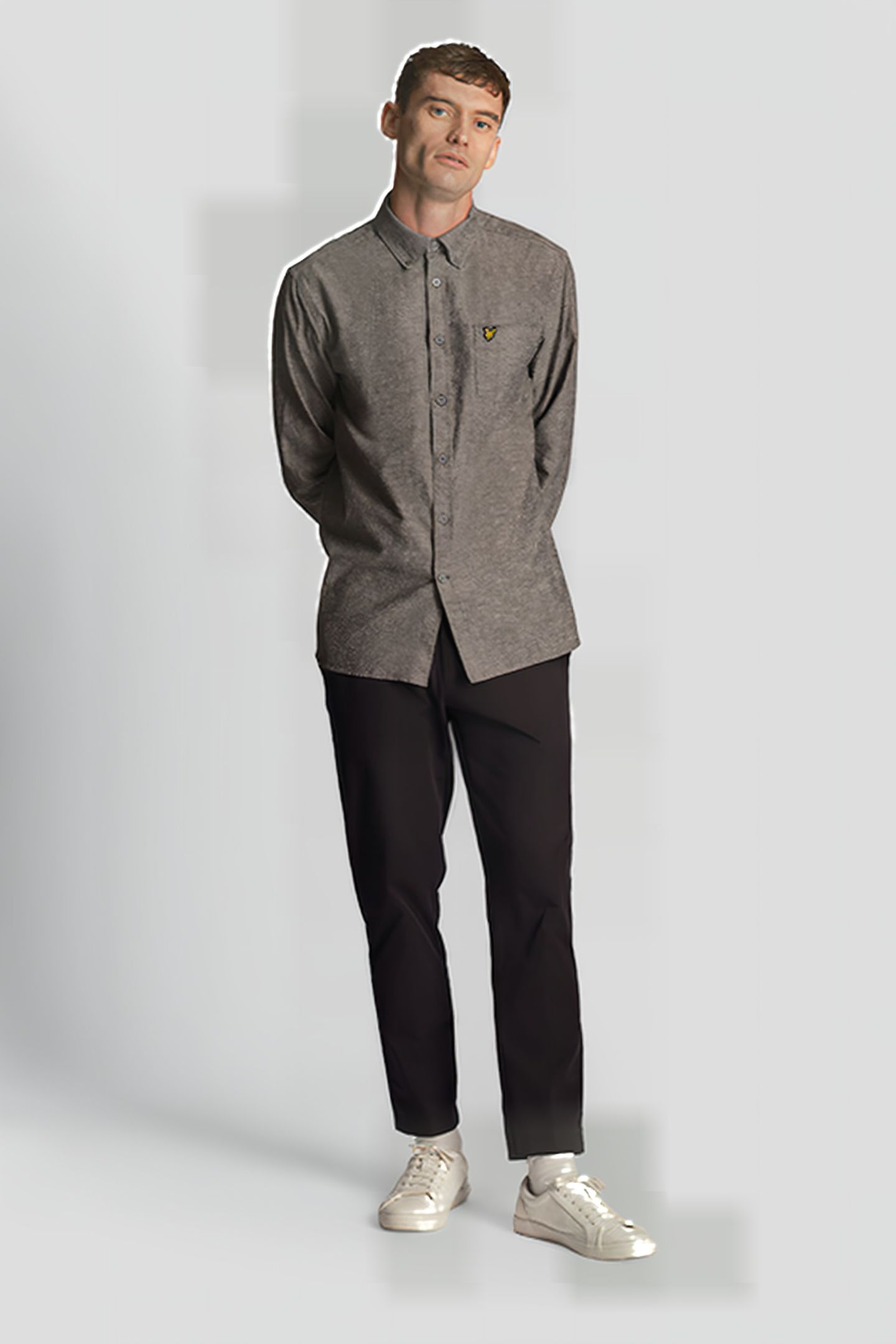 COTTON LINEN BUTTON DOWN SHIRT DARK NAVY 1