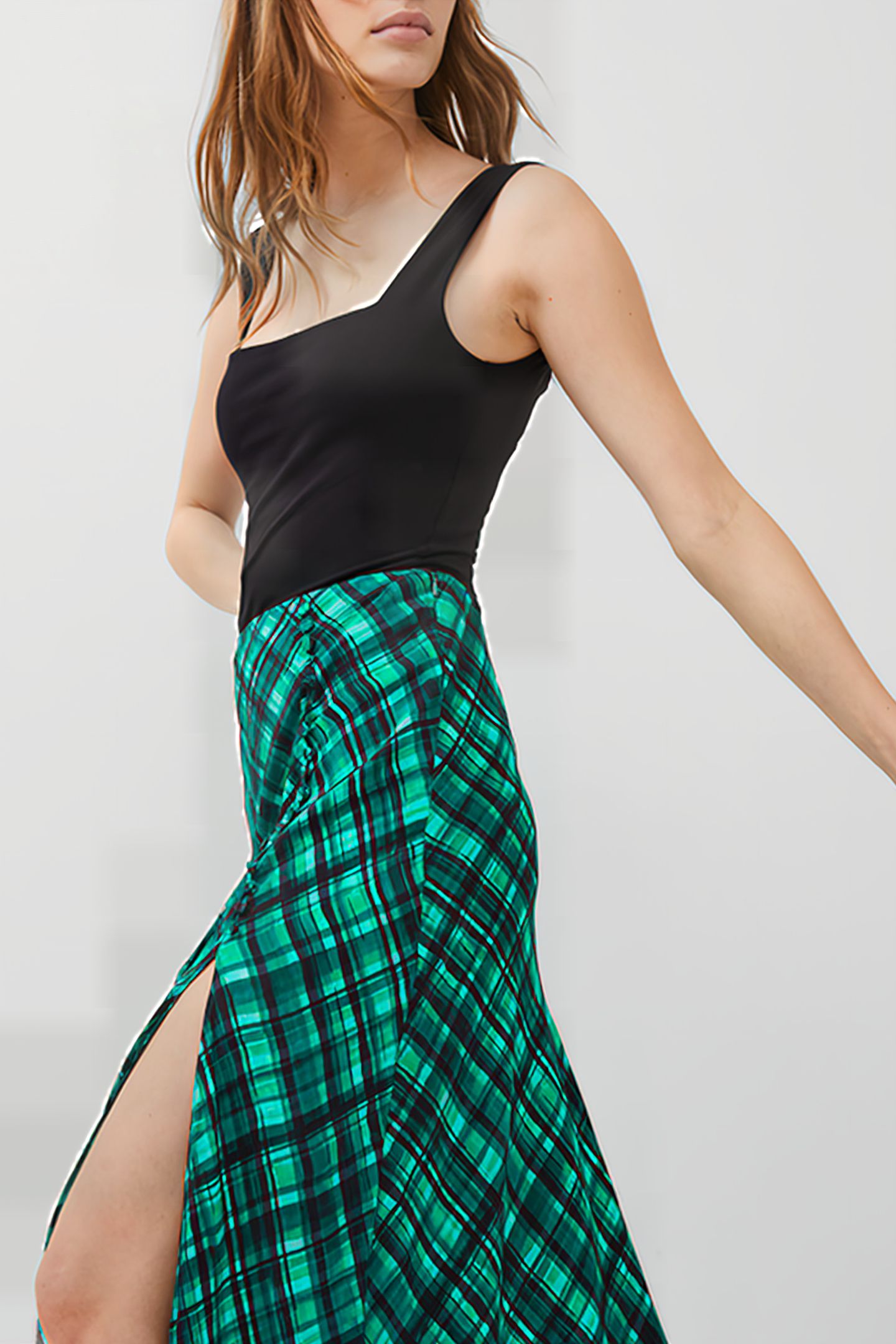 DANI CHECK DELPHINE SKIRT JELLY BEAN/FOREST 3