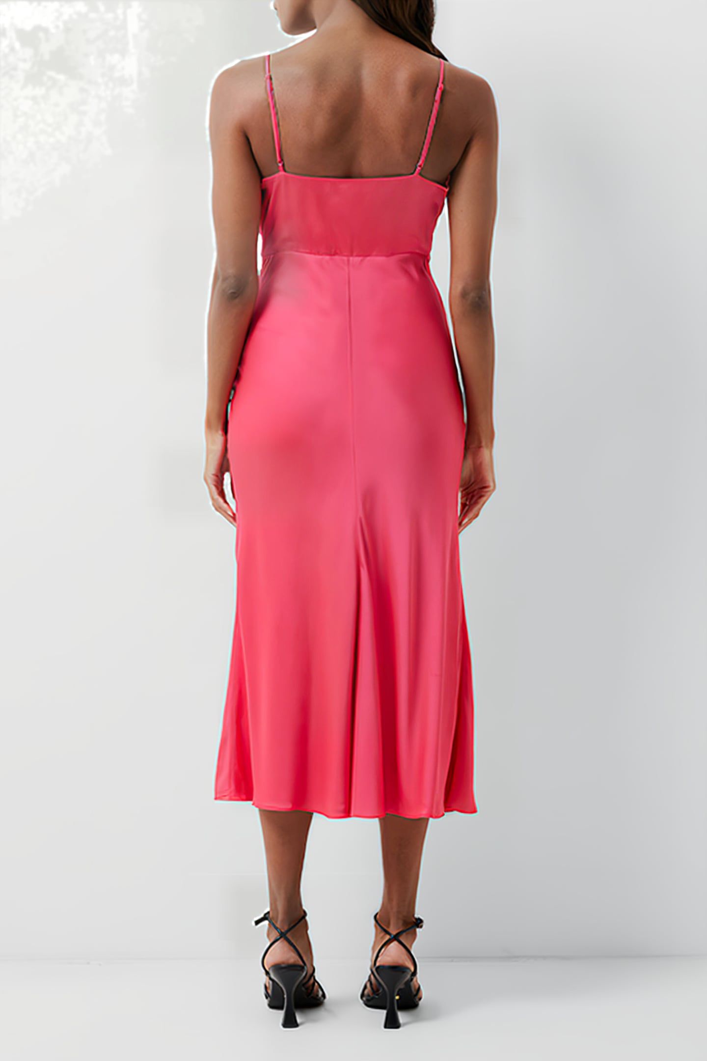 ENNIS SATIN SLIP MIDI DRESS AZALEA 2
