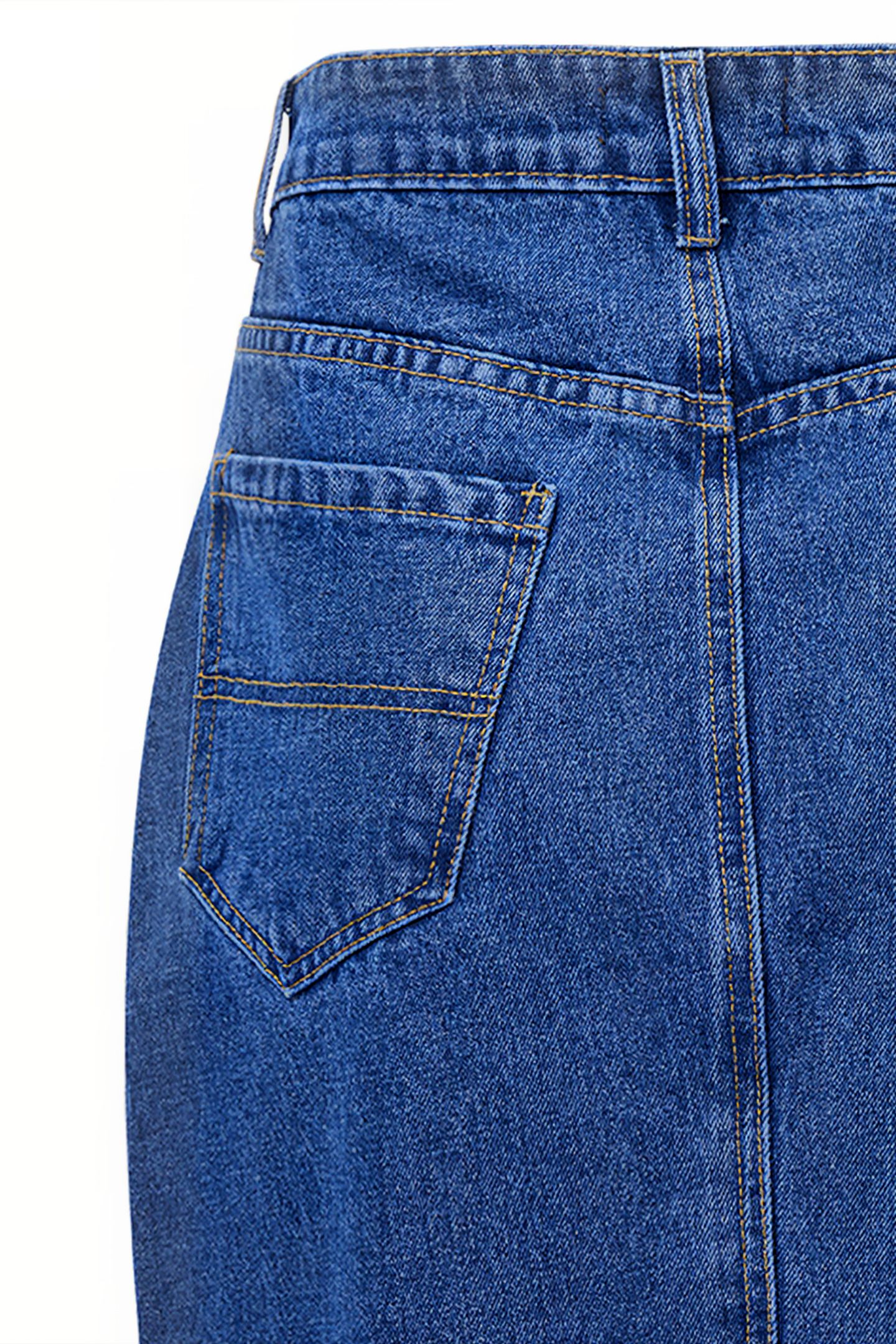 DENIM MIDI BACK SPLIT SKIRT VINTAGE 3