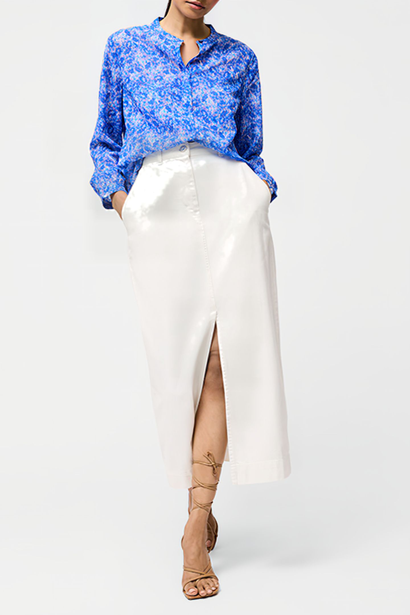 CASS HENLEY BUTTON DOWN TOP BLUE MULTI 2