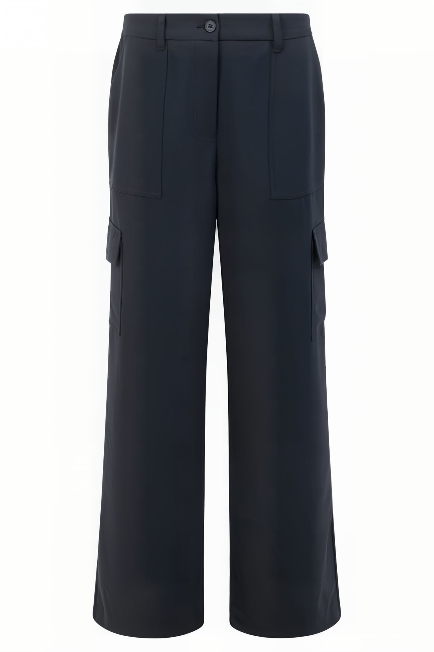DRAPEY WIDE LEG COMBAT TROUSERS BLACK 1