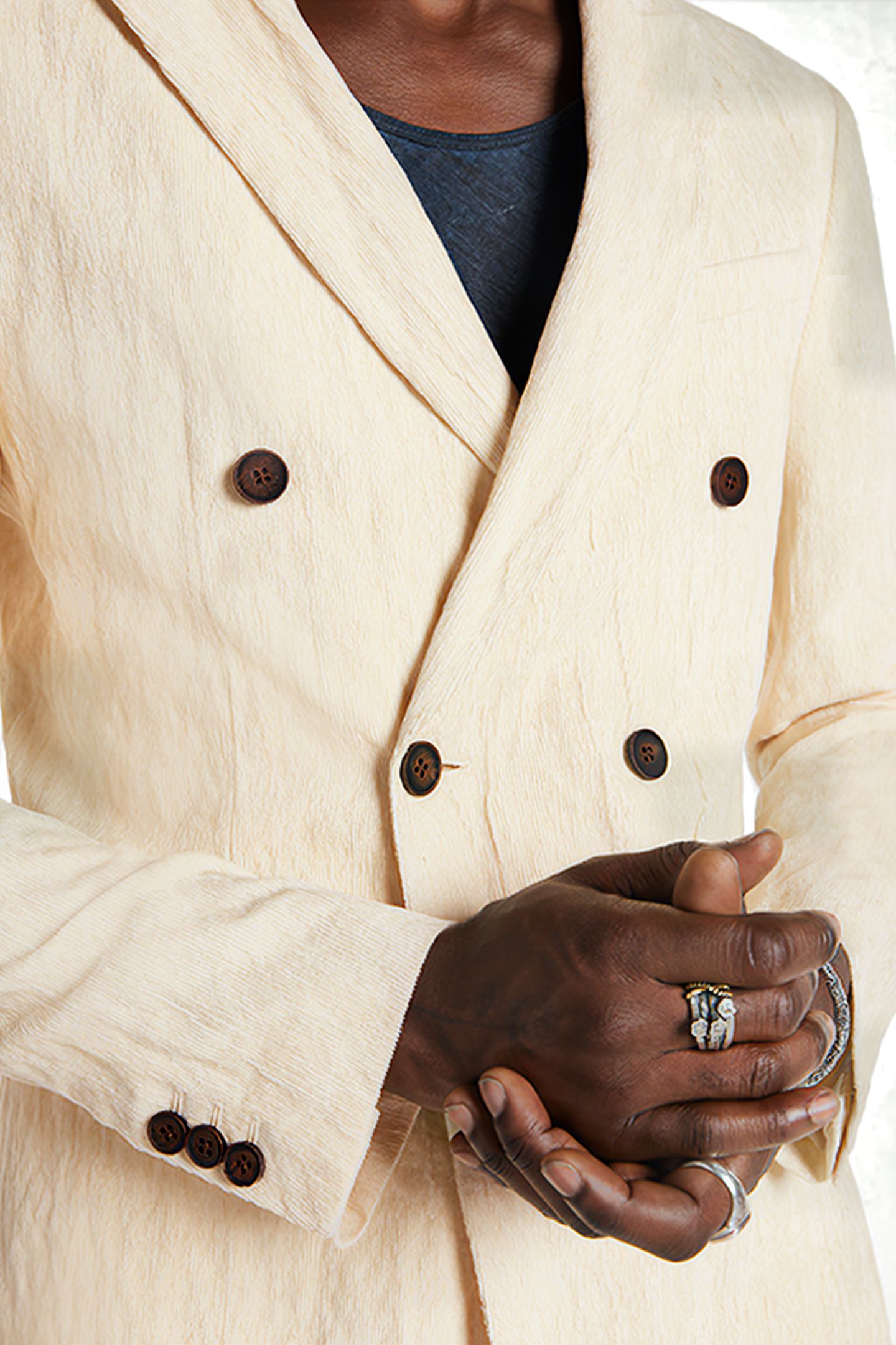 PEAK LAPEL DB JACKET CHINA WHITE 3