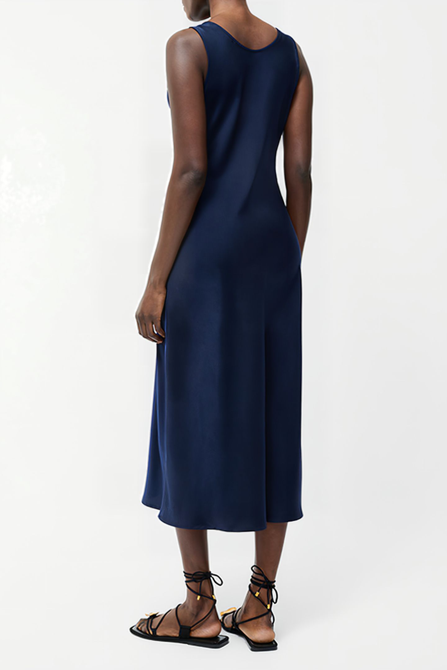 SCOOP SATIN SLIP DRESS MIDNIGHT 2
