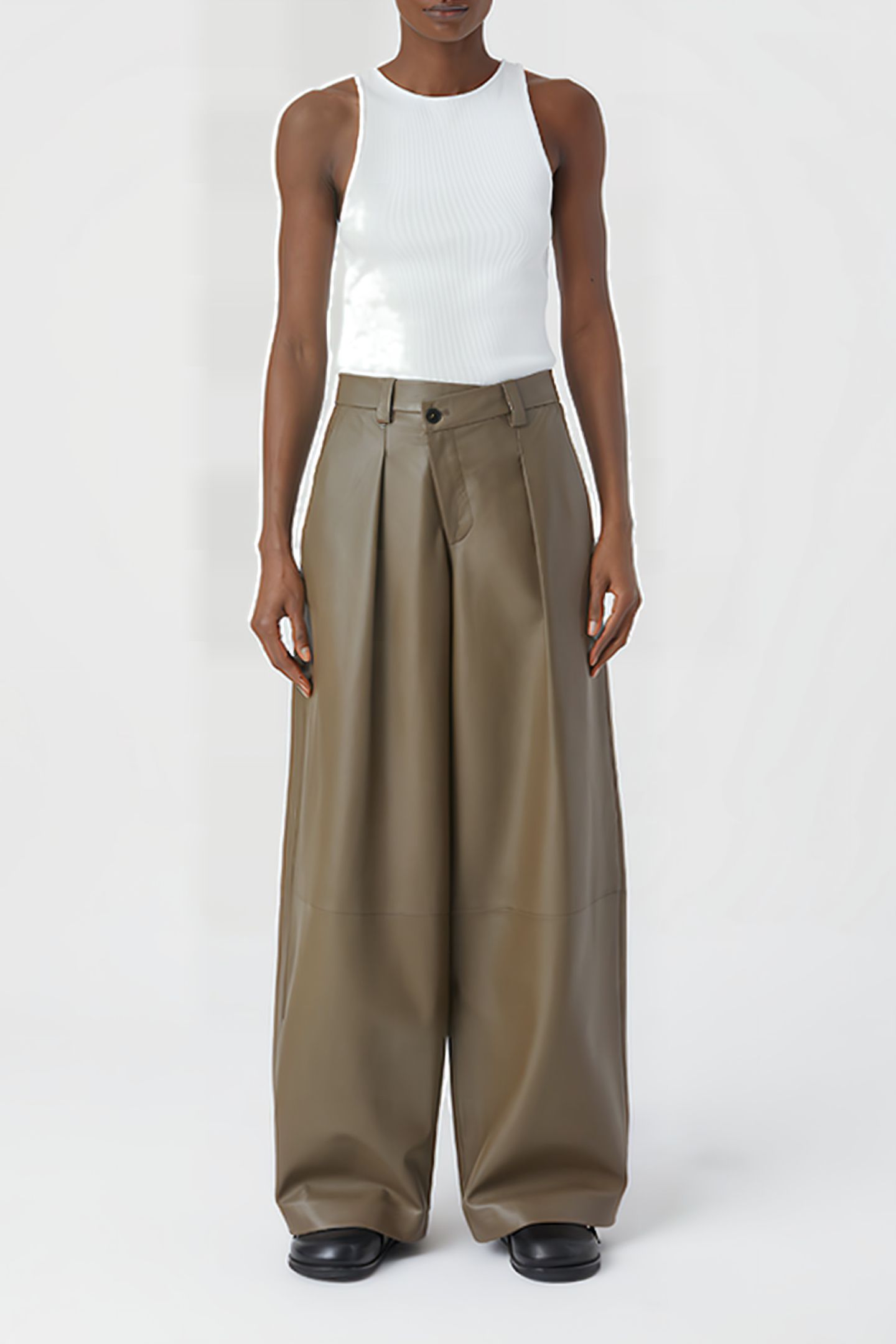 HELSTON LEATHER PANTS OLD PINE 3