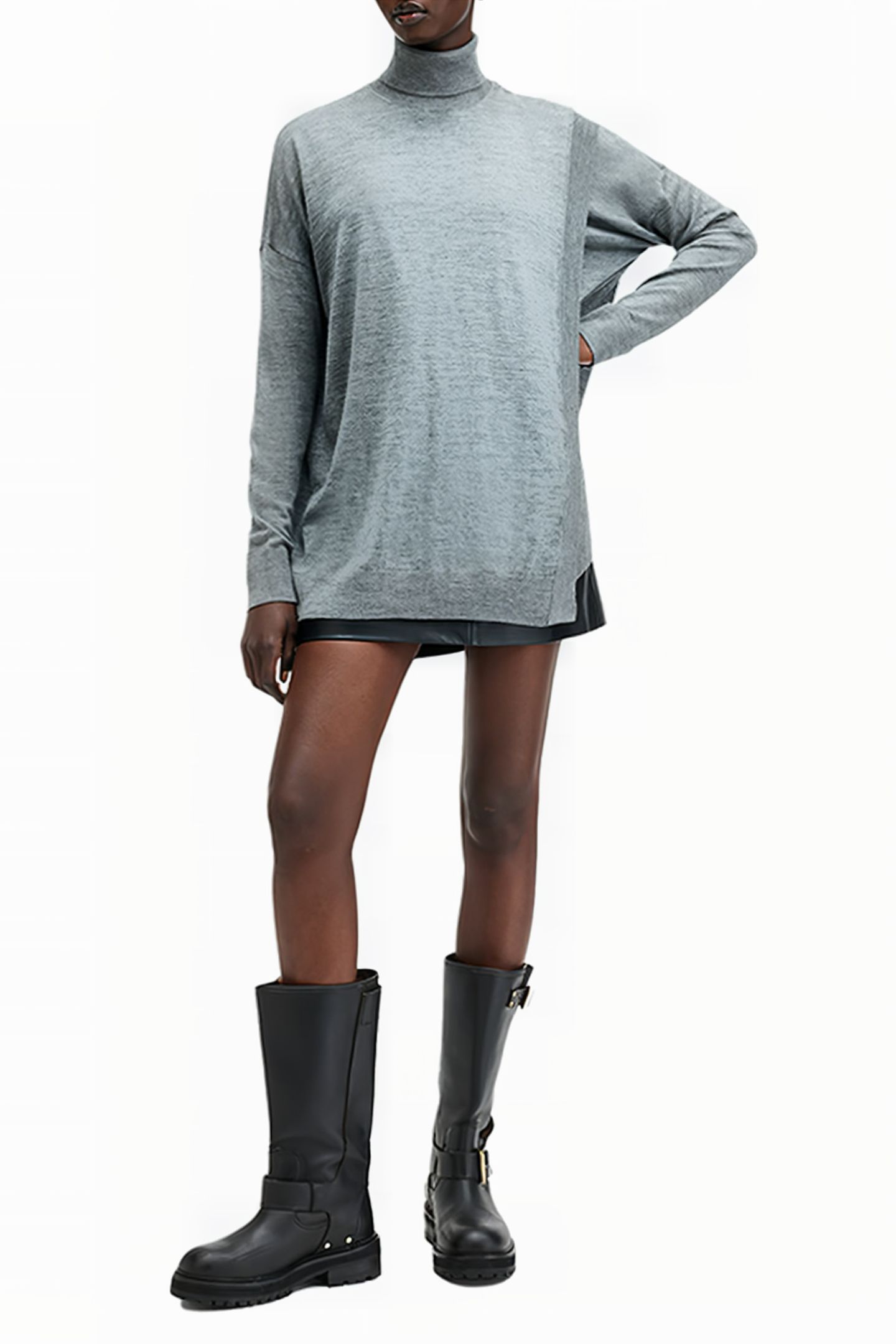 BERN WRAP JUMPER GREY MARL 3