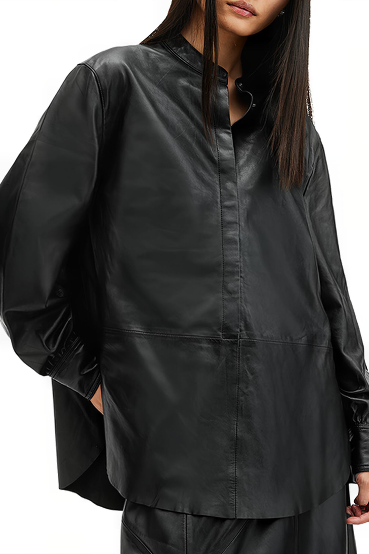 SARA LEATHER SHIRT BLACK 6