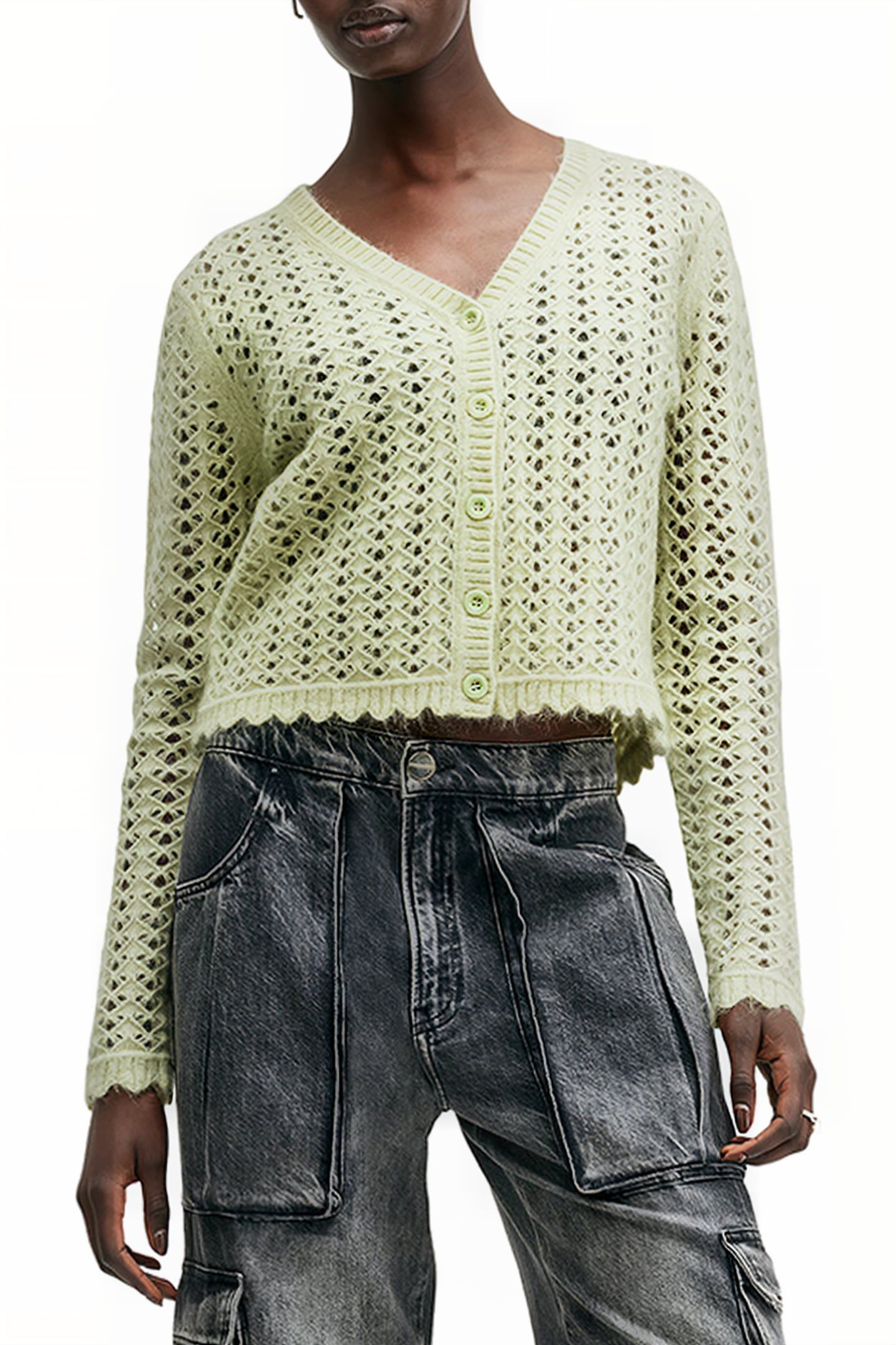 VIVIAN CARDIGAN EARTH GREEN 1