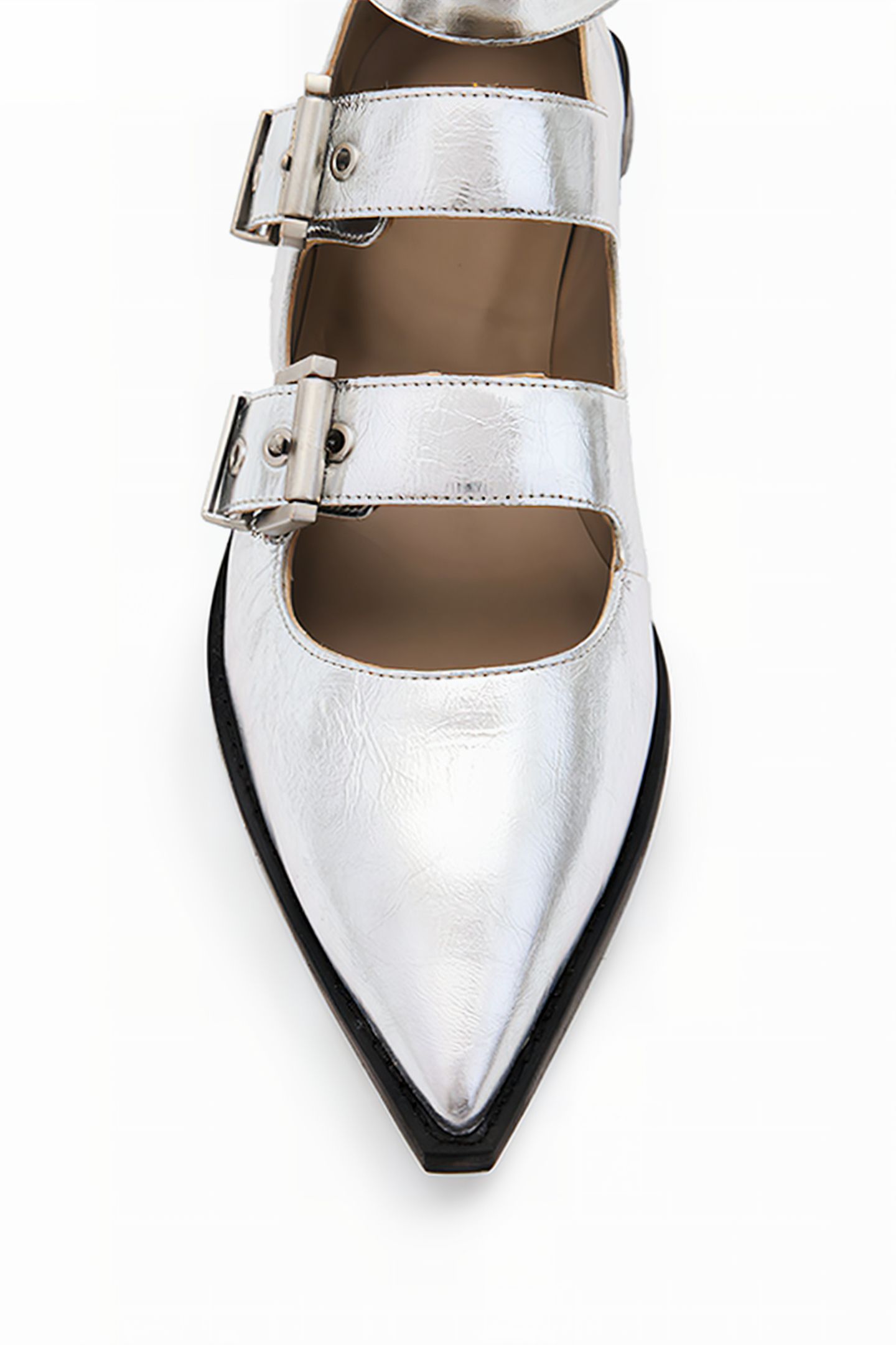 SUSAN BUCKLE SHOE SILVER 6