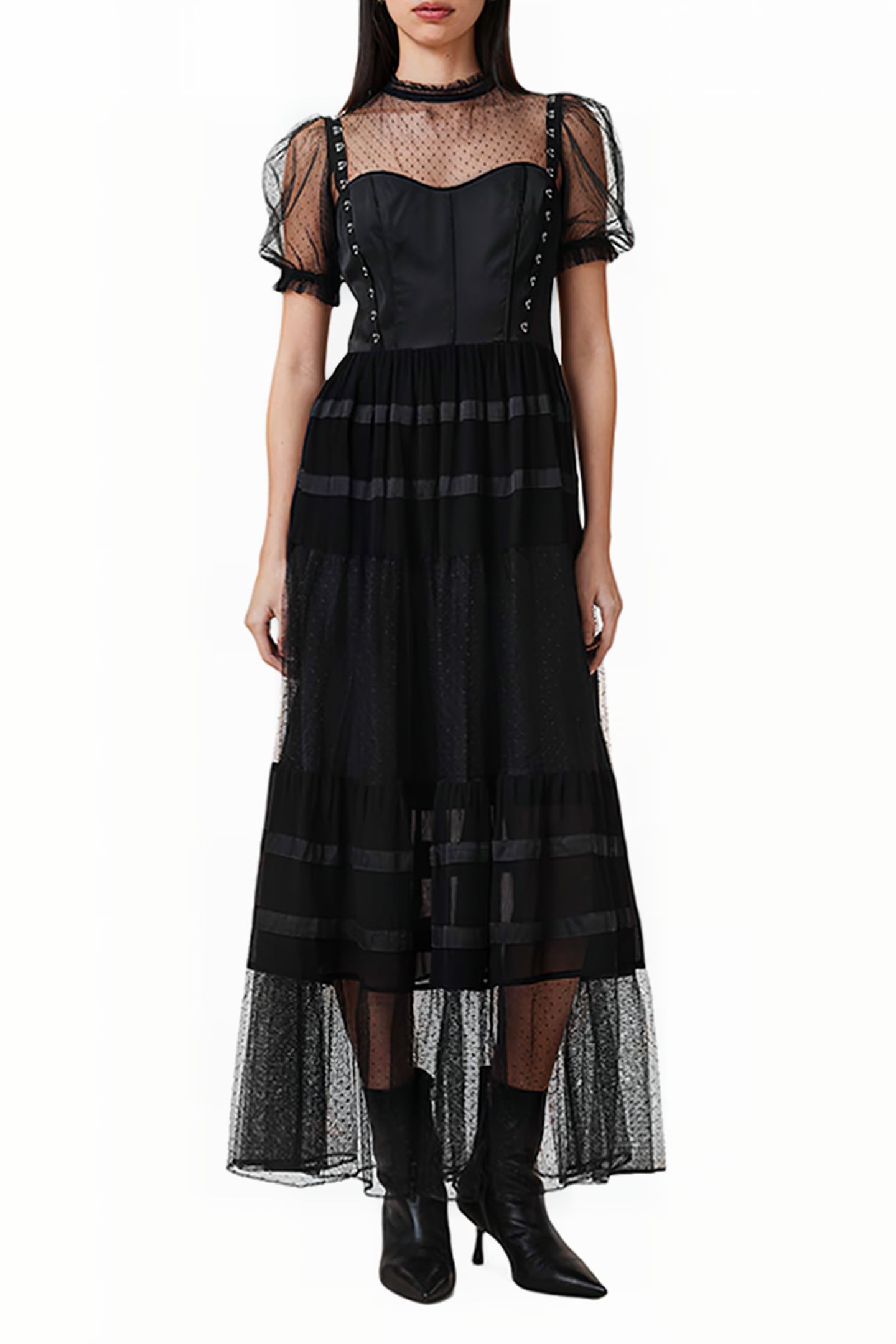 RYLA DOT DRESS BLACK 1