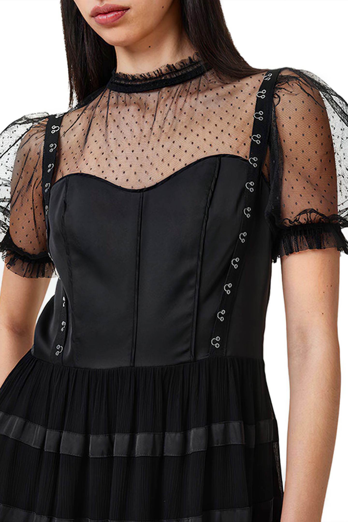 RYLA DOT DRESS BLACK 8