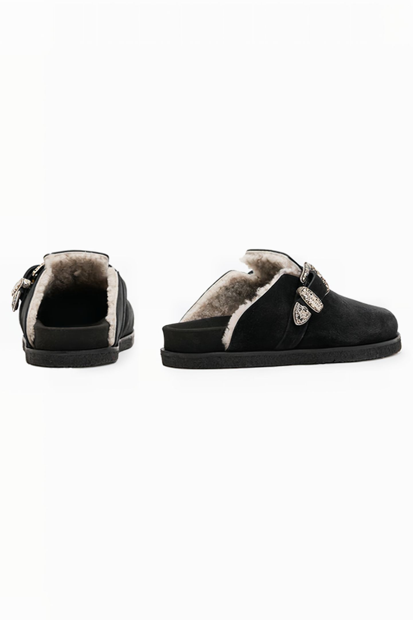 CARLO SHEARLING MULE BLACK 6