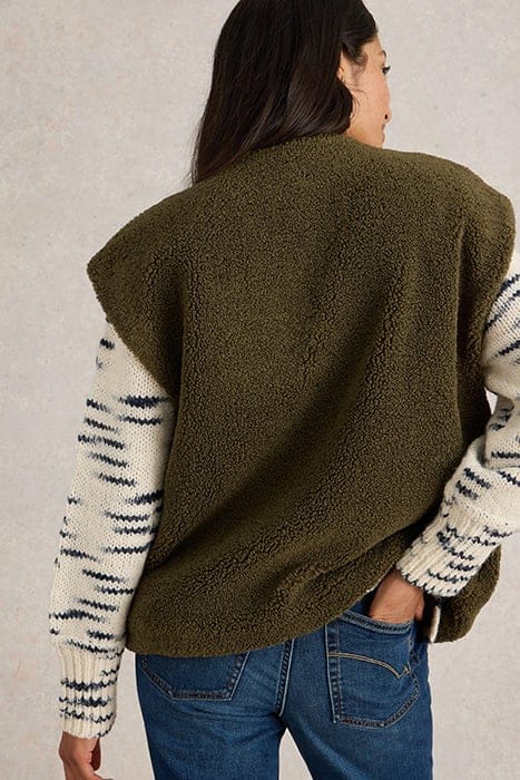 BORG GILET KHAKI GREEN 2