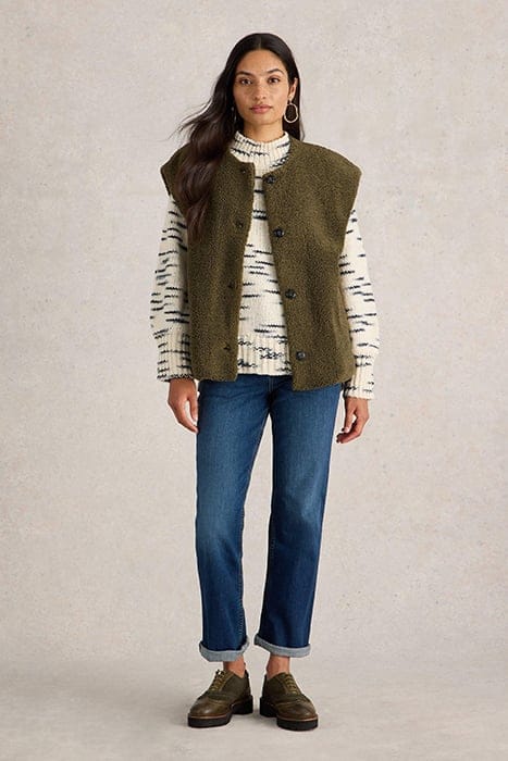 BORG GILET KHAKI GREEN 1