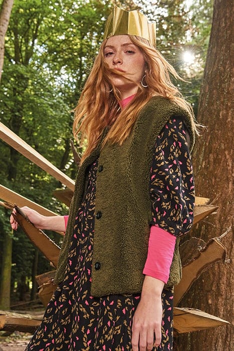 BORG GILET KHAKI GREEN 5