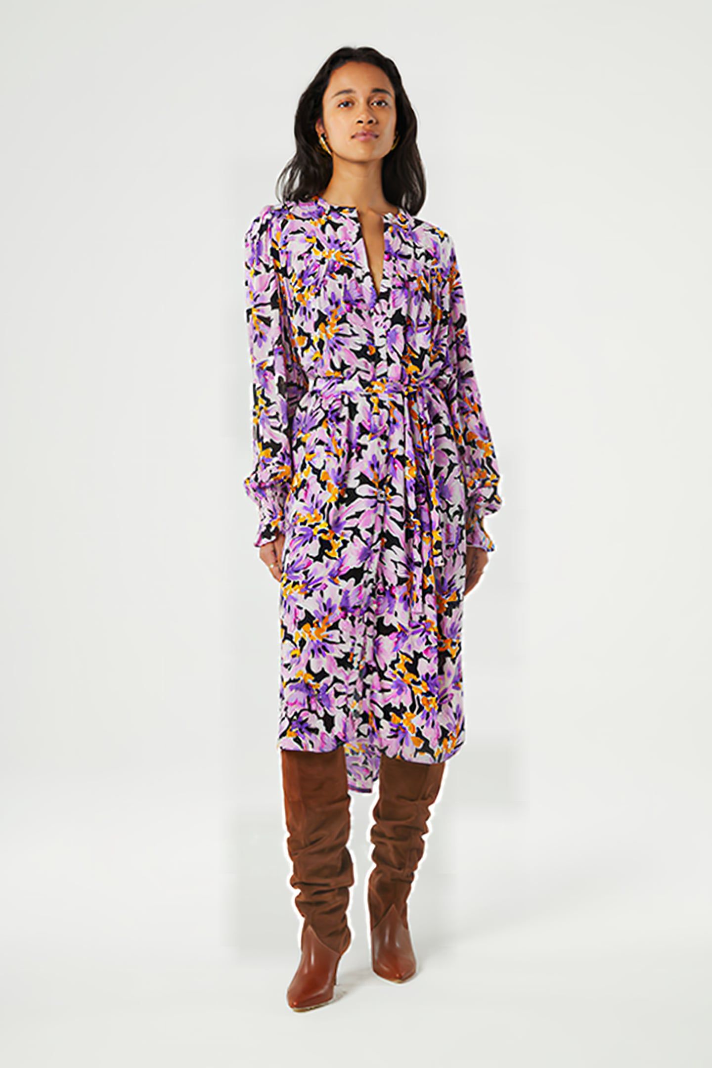 WILLOW DRESS COOKIE CARAMEL/GRAPE 1