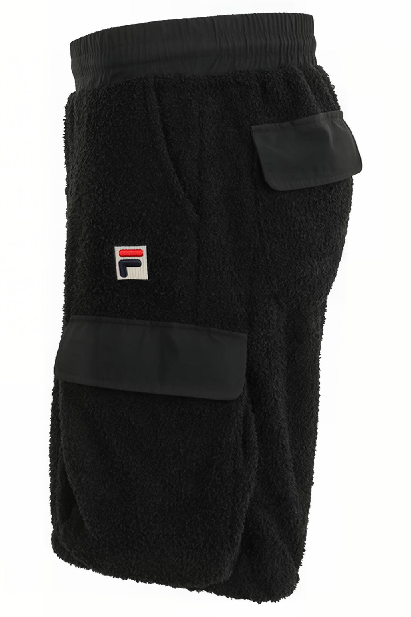 TERRY FABRIC CARGO SHORTS WITH NYLON INSTERTS BLACK 6