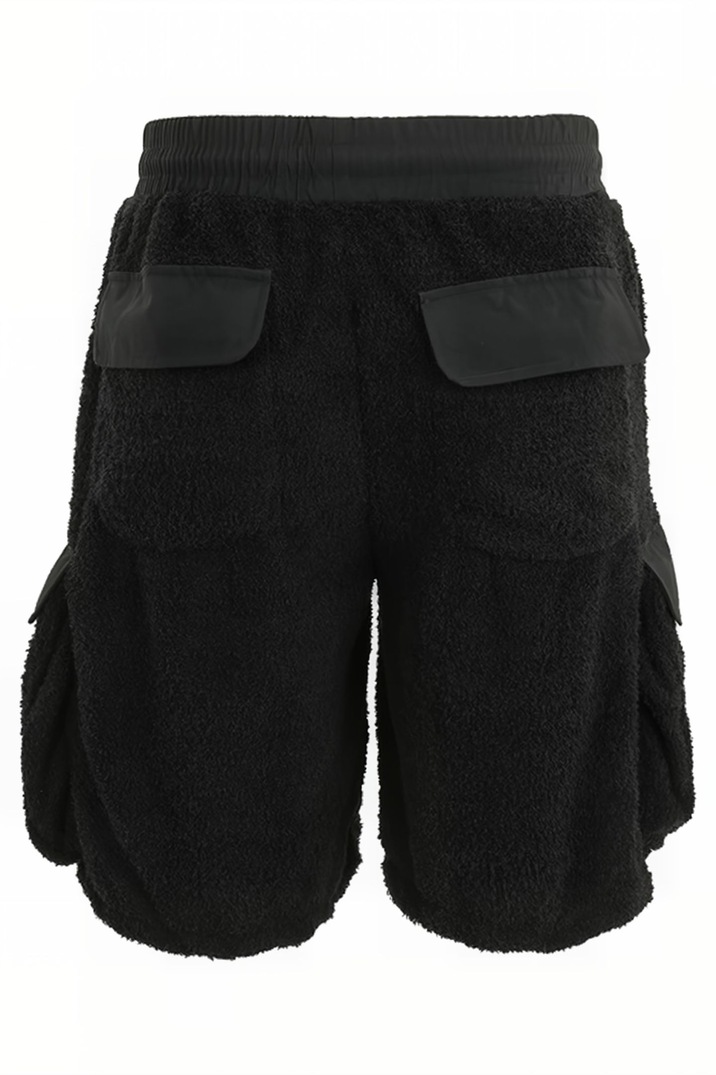 TERRY FABRIC CARGO SHORTS WITH NYLON INSTERTS BLACK 5