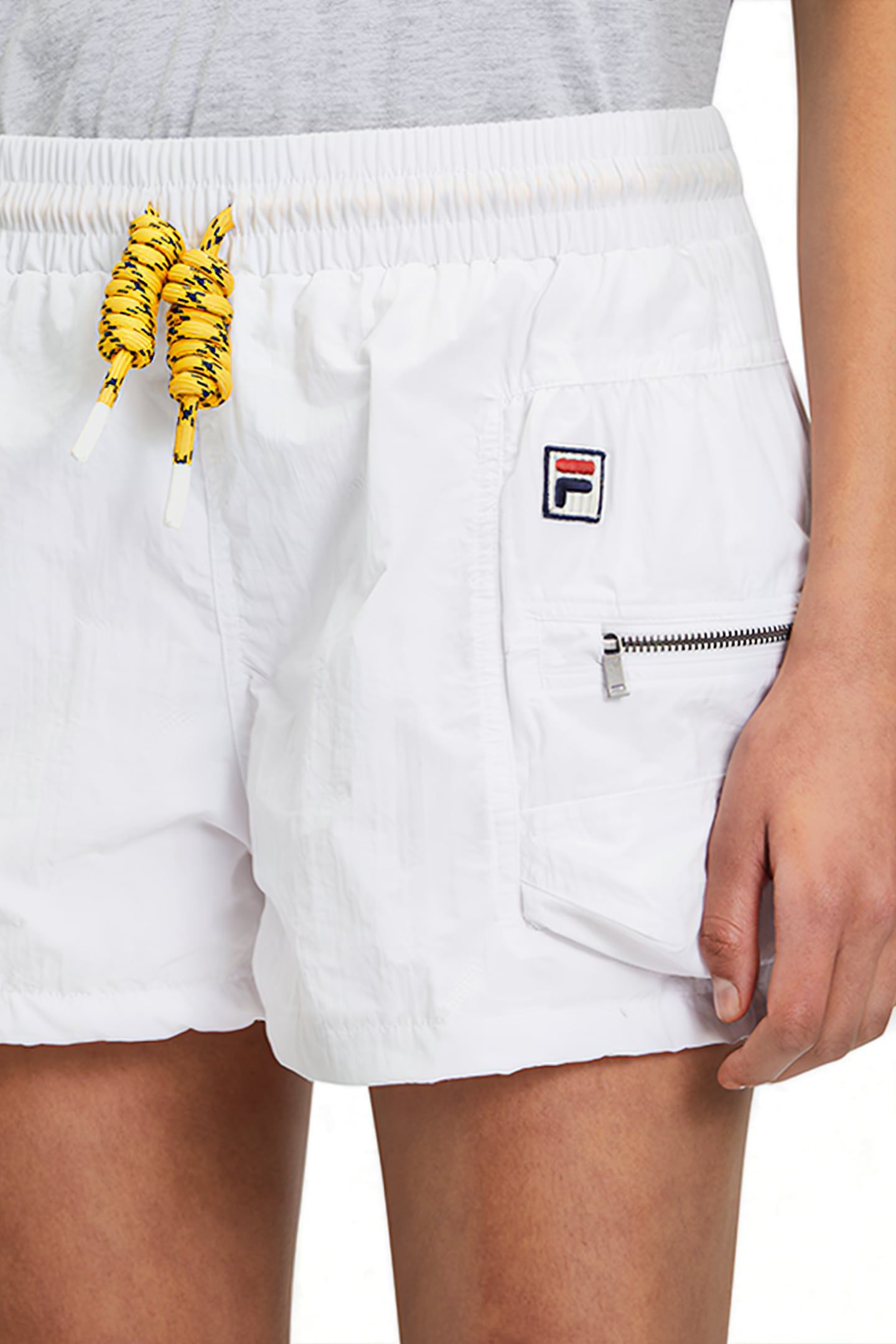 CRINKLE NYLON SHORTS WITH SIZE POCKETS WHITE 7