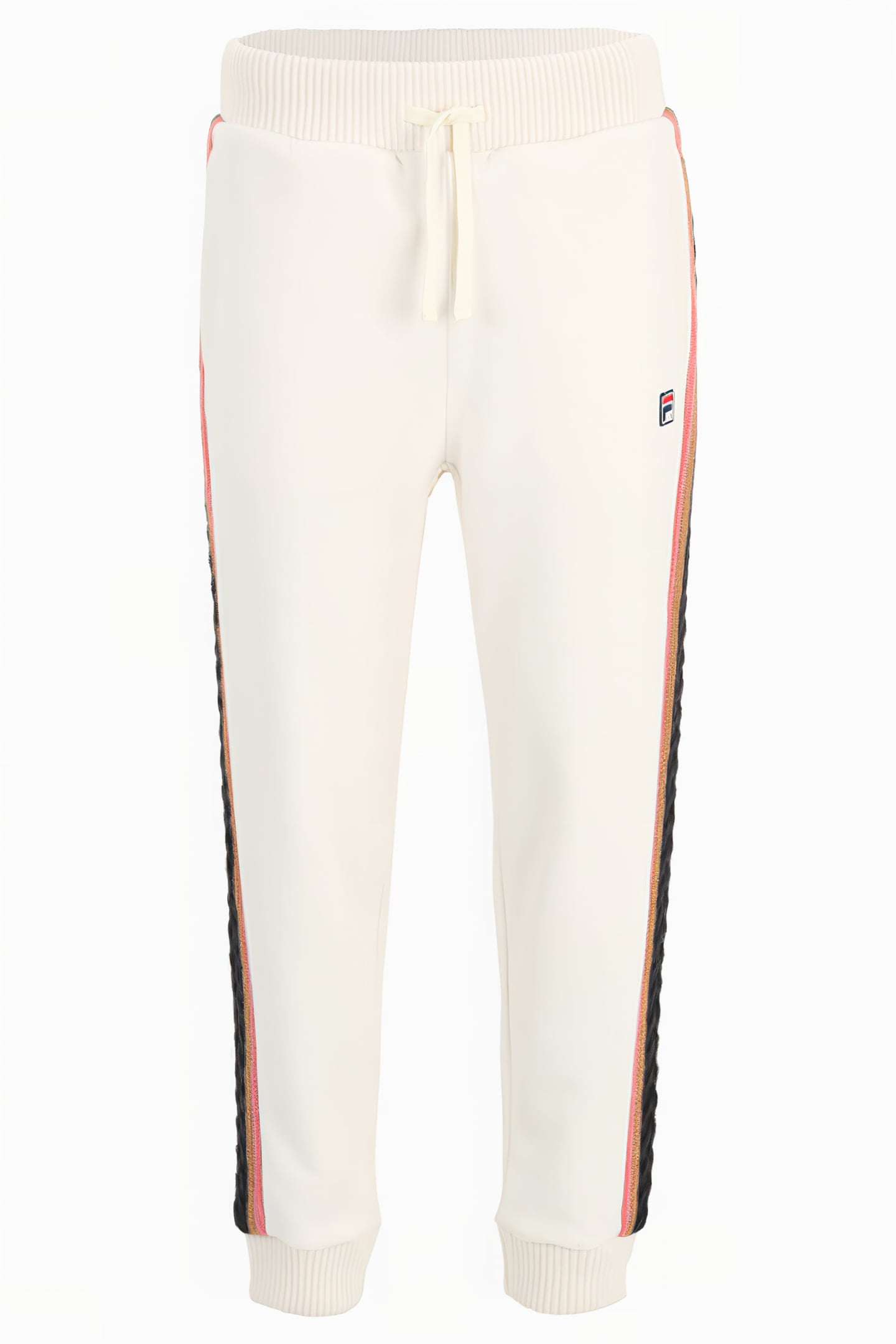 CUFFED SWEATPANTS WITH BRAID DETAIL WHITE / NAVY / PINK 1