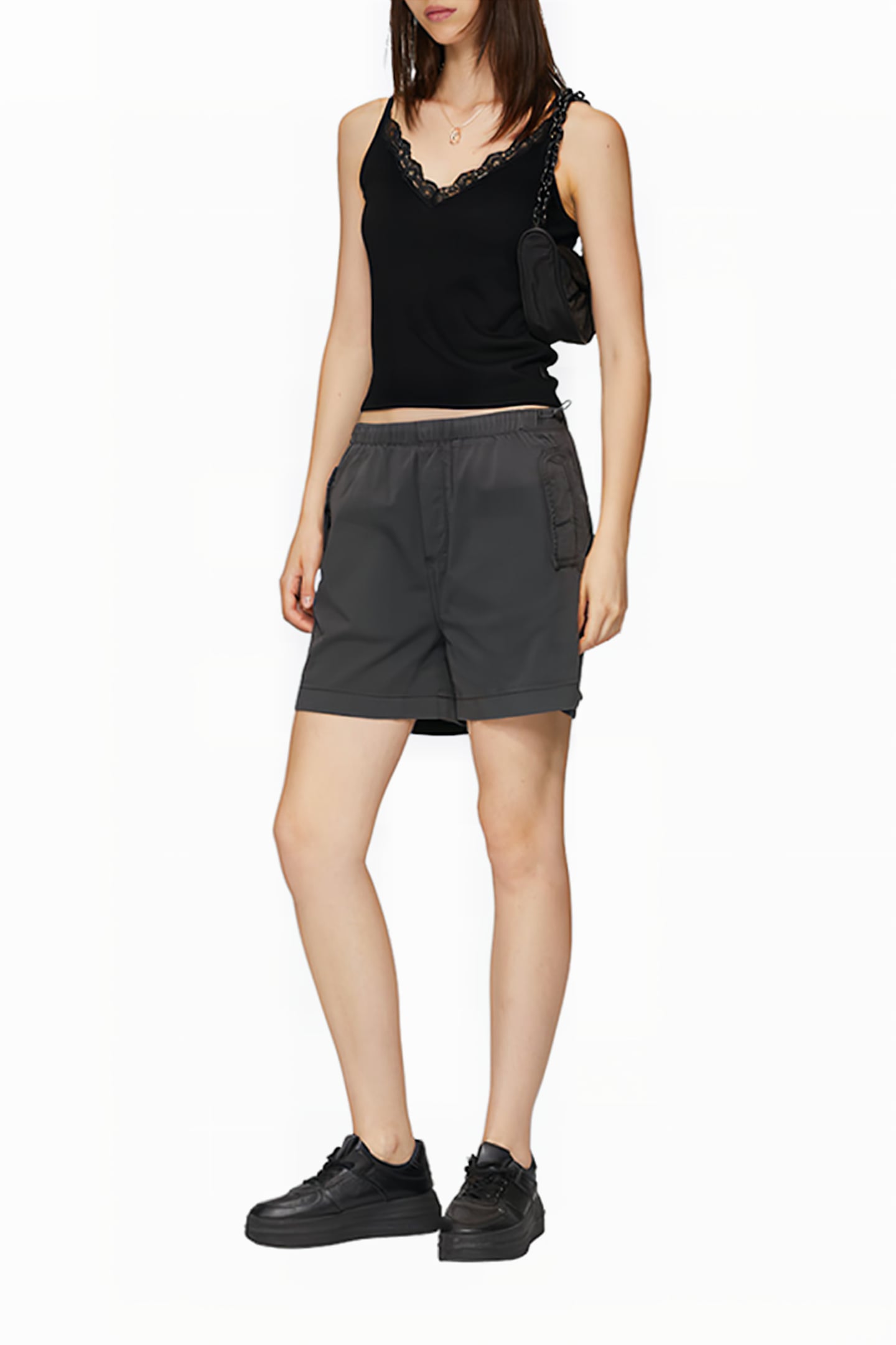 S.OLIVER-QS SHORTS GREY/BLACK 2