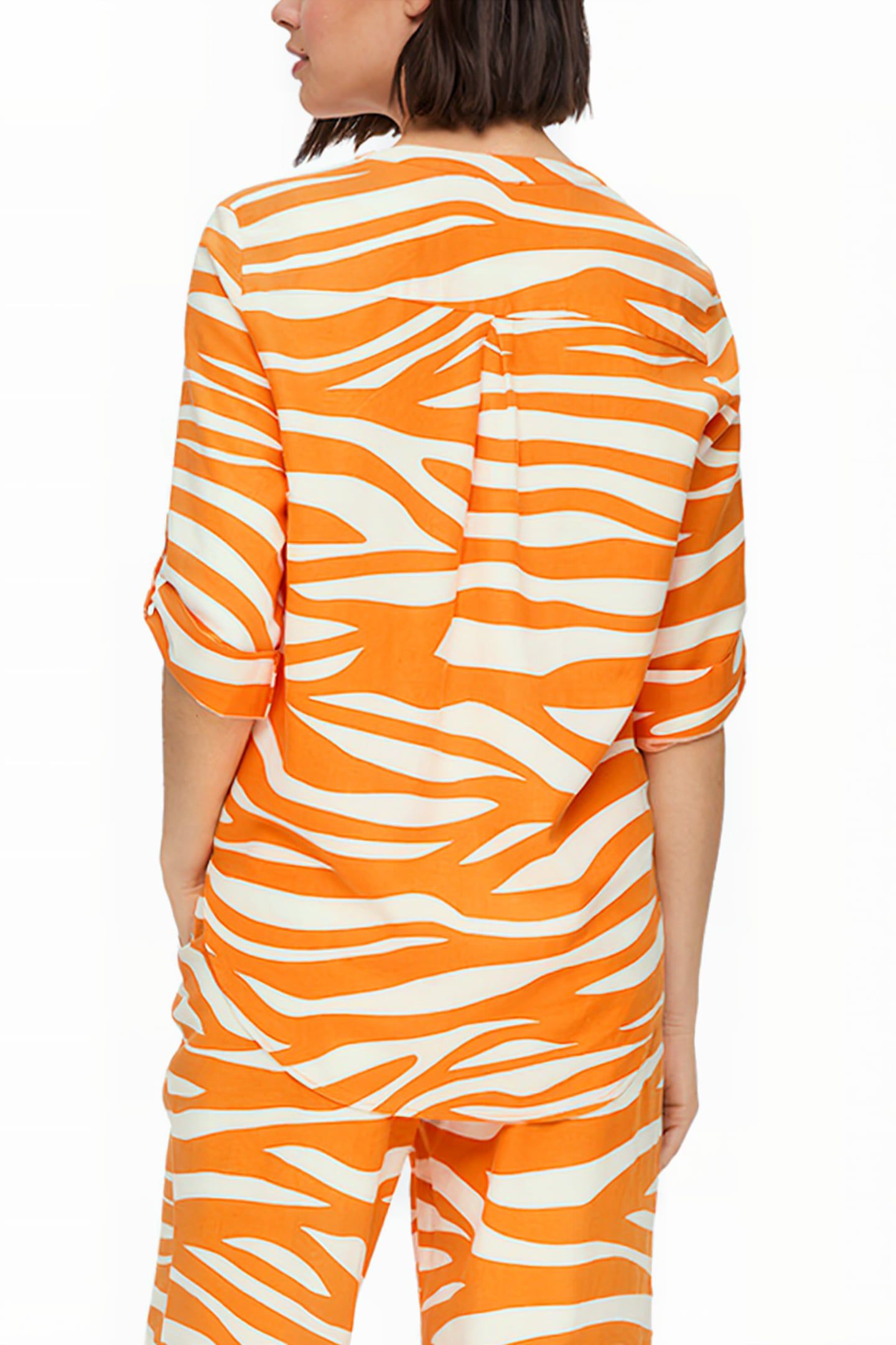 S.OLIVER BLOUSES ORANGE-WHITE 2