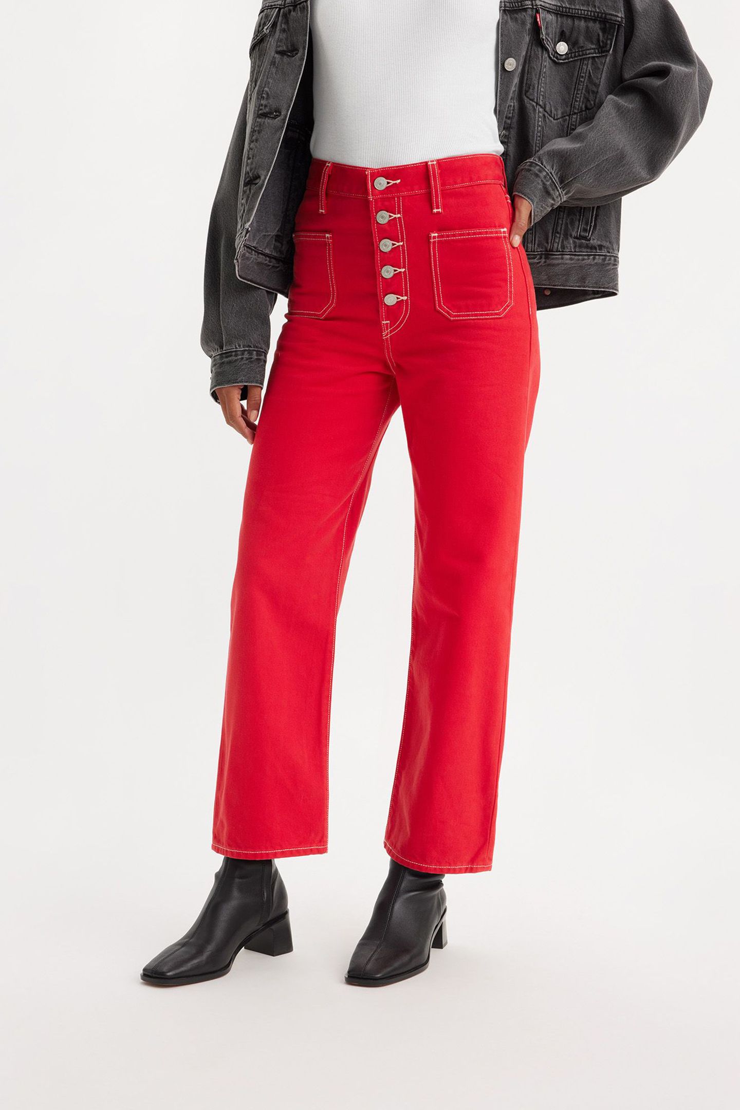 RIBCAGE STRAIGHT PATCH POCKET JEANS 1