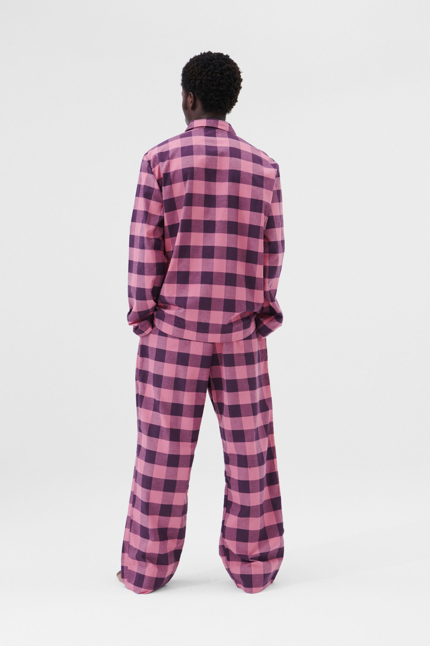 UNISEX FLANNEL, PYJAMAS PANTS PINK GINGHAM 2