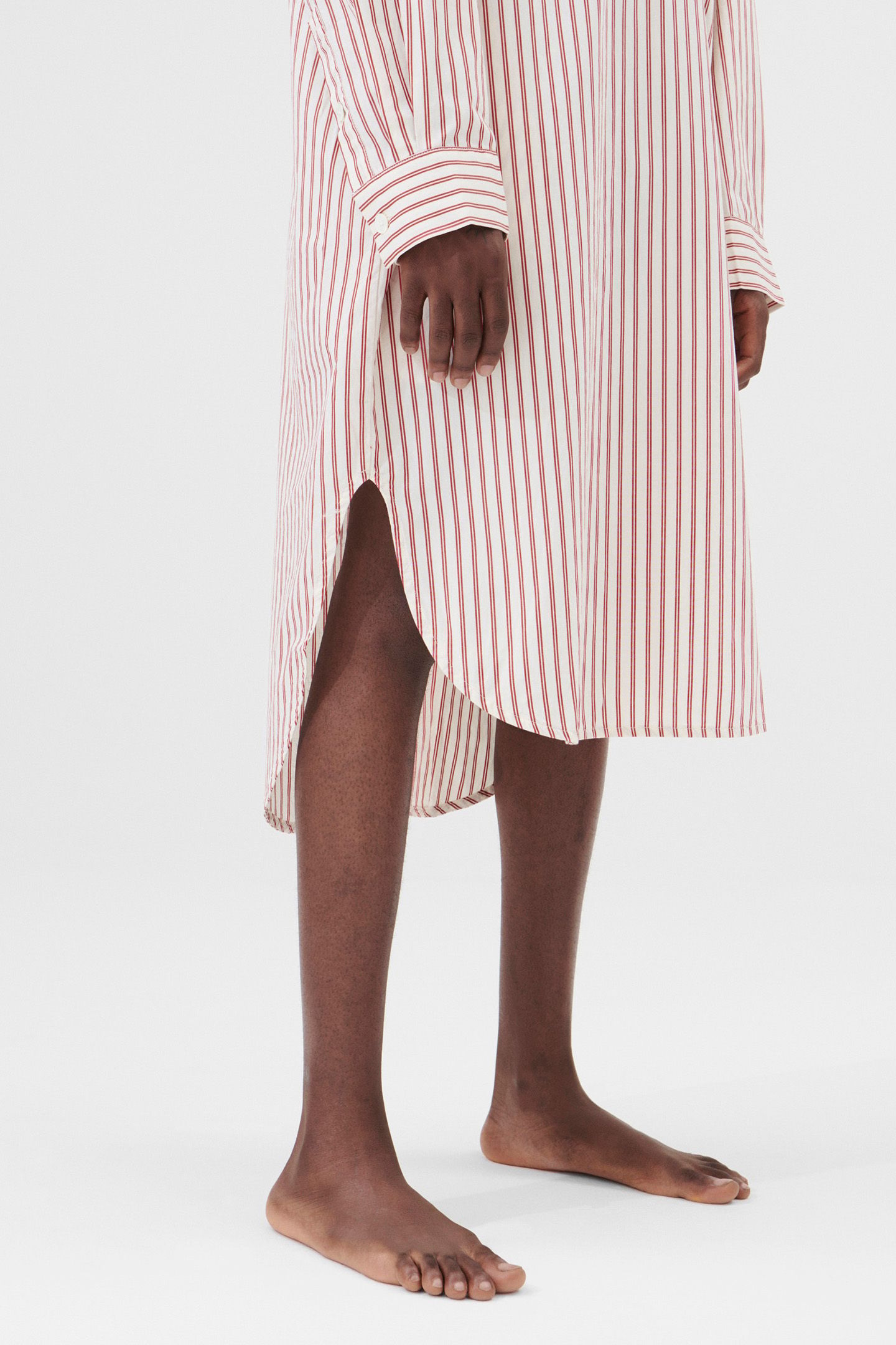 UNISEX POPLIN, NIGHT SHIRT POLKA STRIPES 3