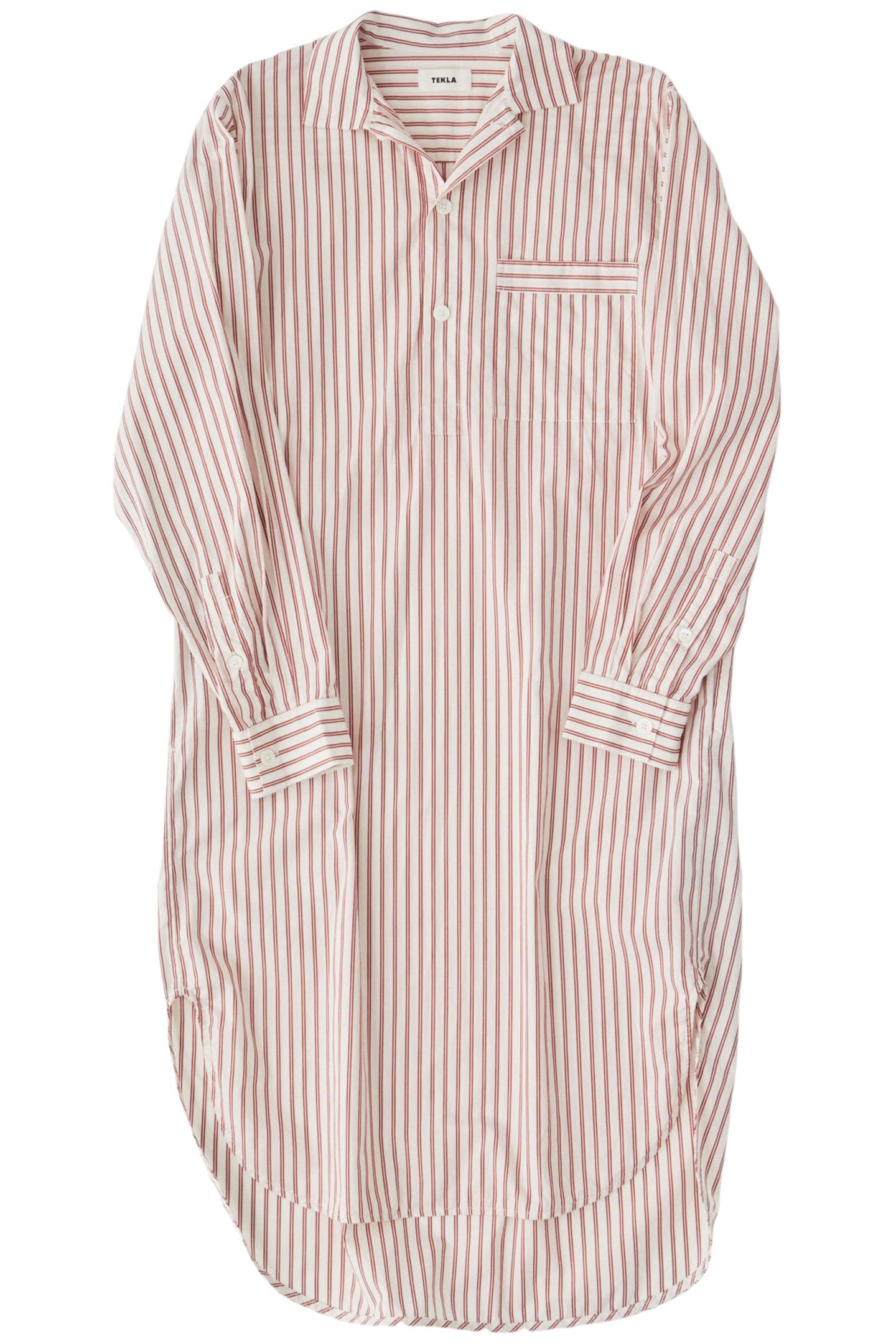 UNISEX POPLIN, NIGHT SHIRT POLKA STRIPES 1