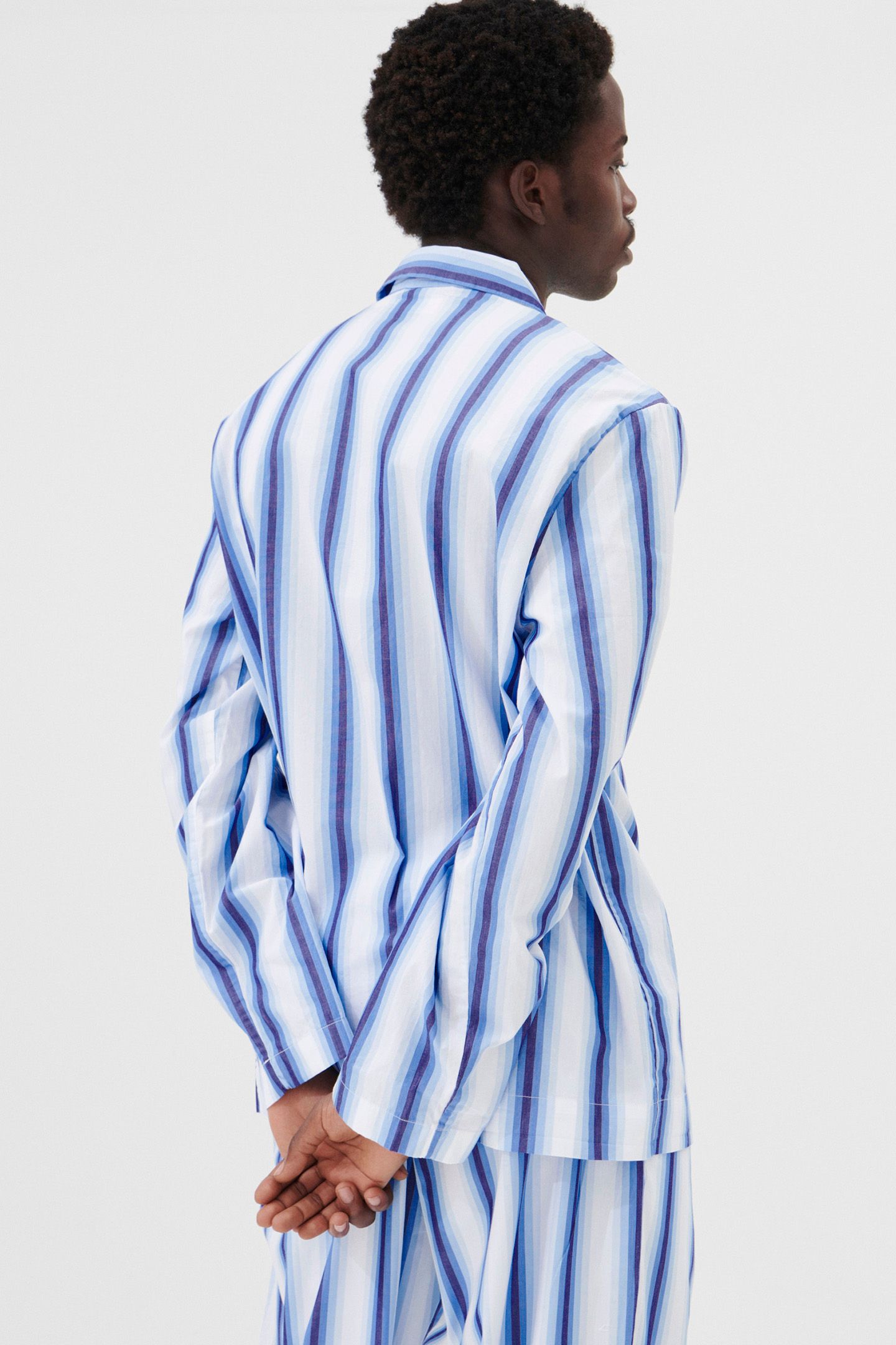 UNISEX POPLIN, PYJAMAS SHIRT BLUE MARQUEE 2